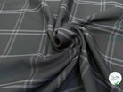 GABARDINE SERGÉE LOURDE NOIRE À CARREAUX RAYURES GRISE - My Little Coupon