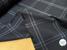GABARDINE SERGÉE LOURDE NOIRE À CARREAUX RAYURES GRISE - My Little Coupon