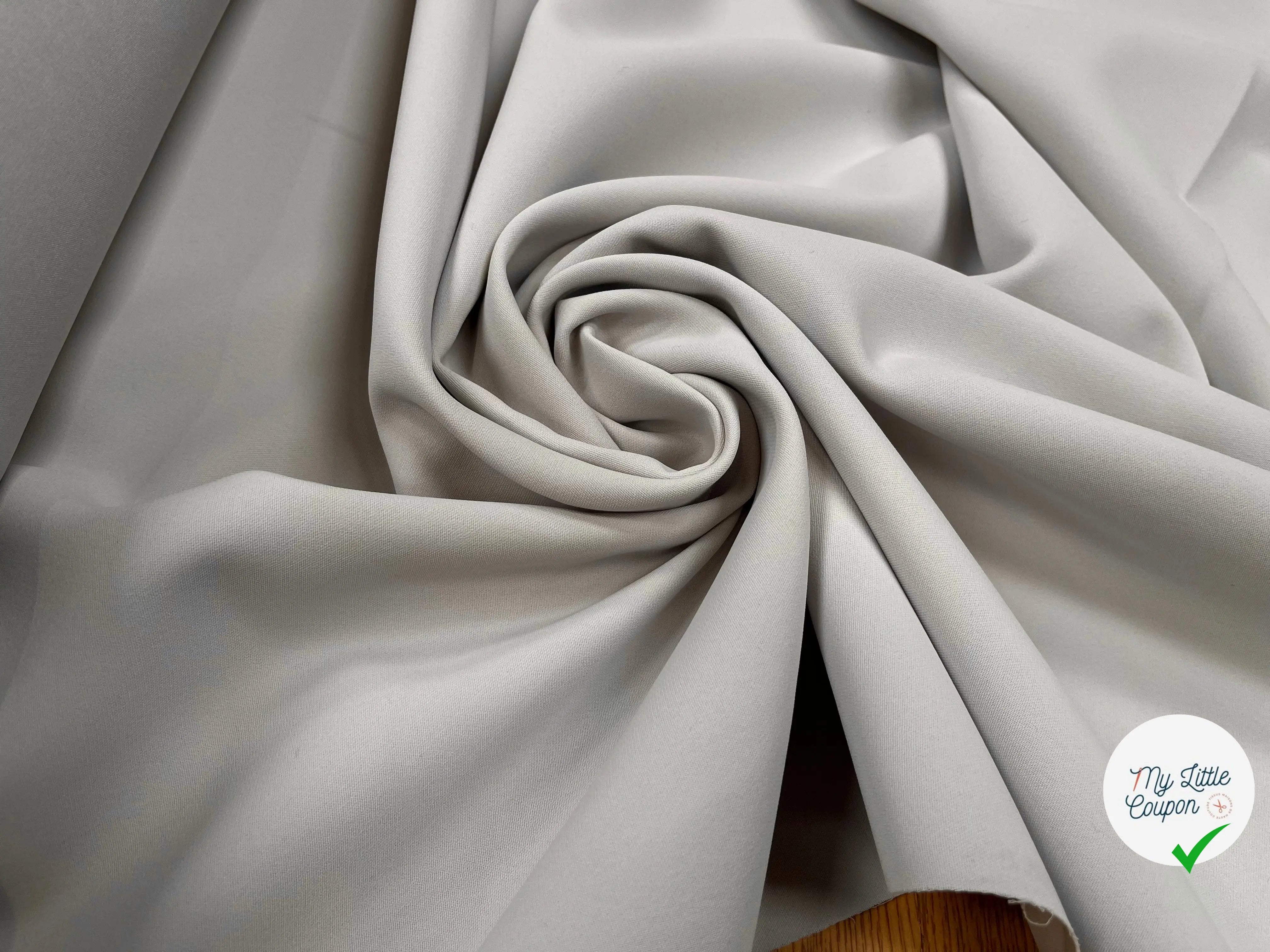 GABARDINE SOUPLE DOUBLE ETOFFE DIRTY WHITE - My Little Coupon