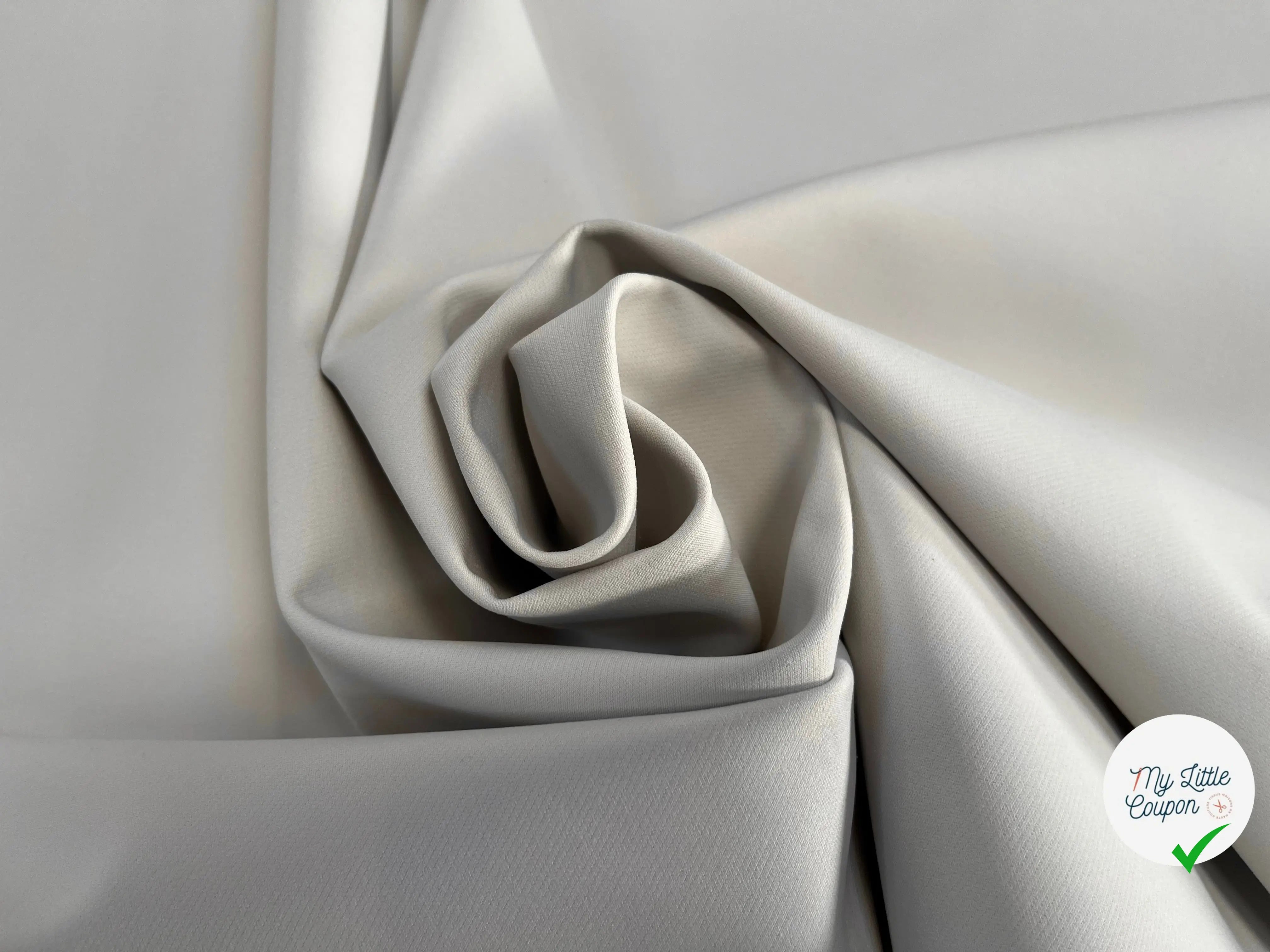 GABARDINE SOUPLE DOUBLE FACE BLANC CASSÉ & BEIGE - My Little Coupon