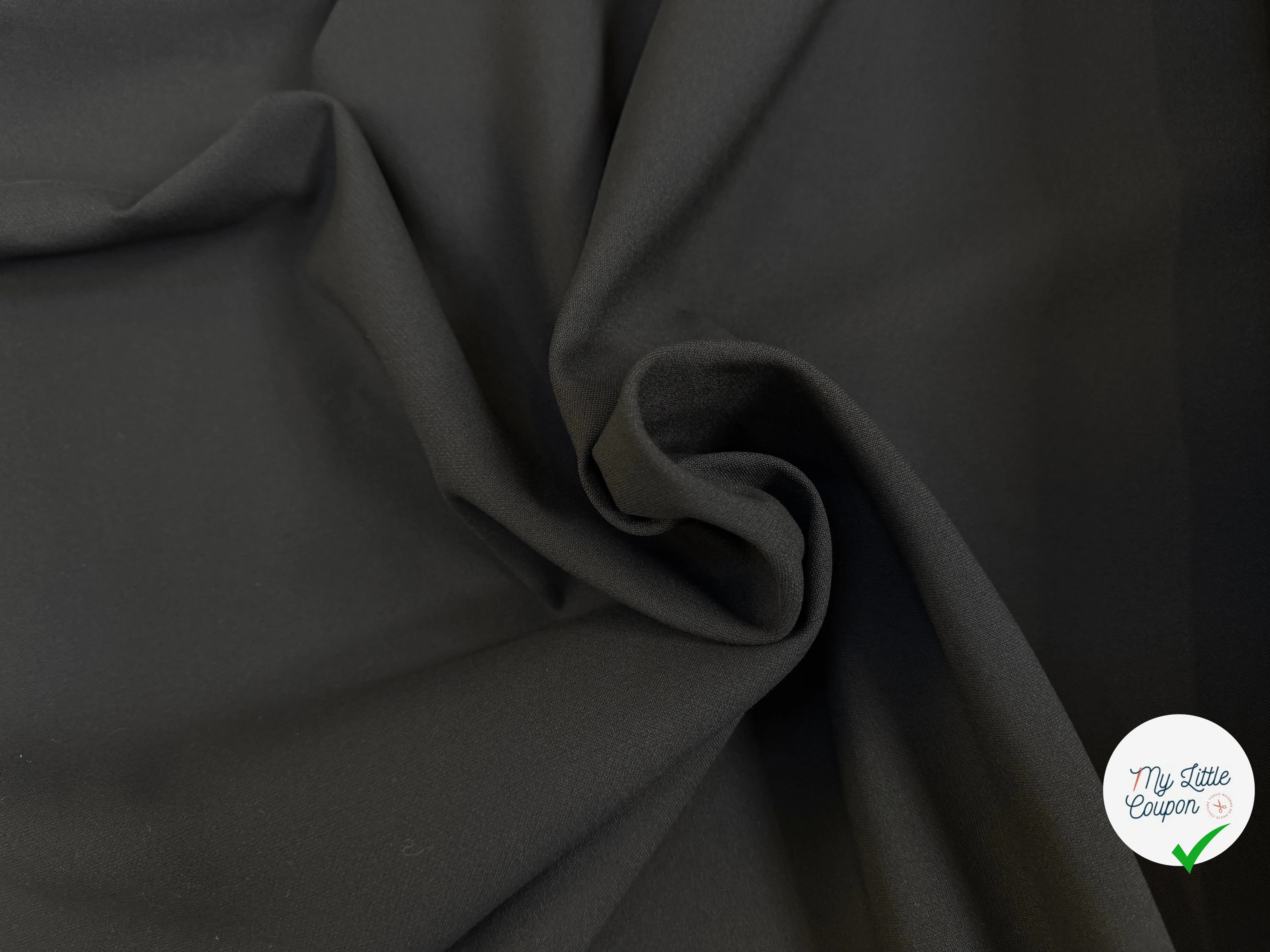 GABARDINE SOUPLE NOIR PROFOND RIOPELE - My Little Coupon