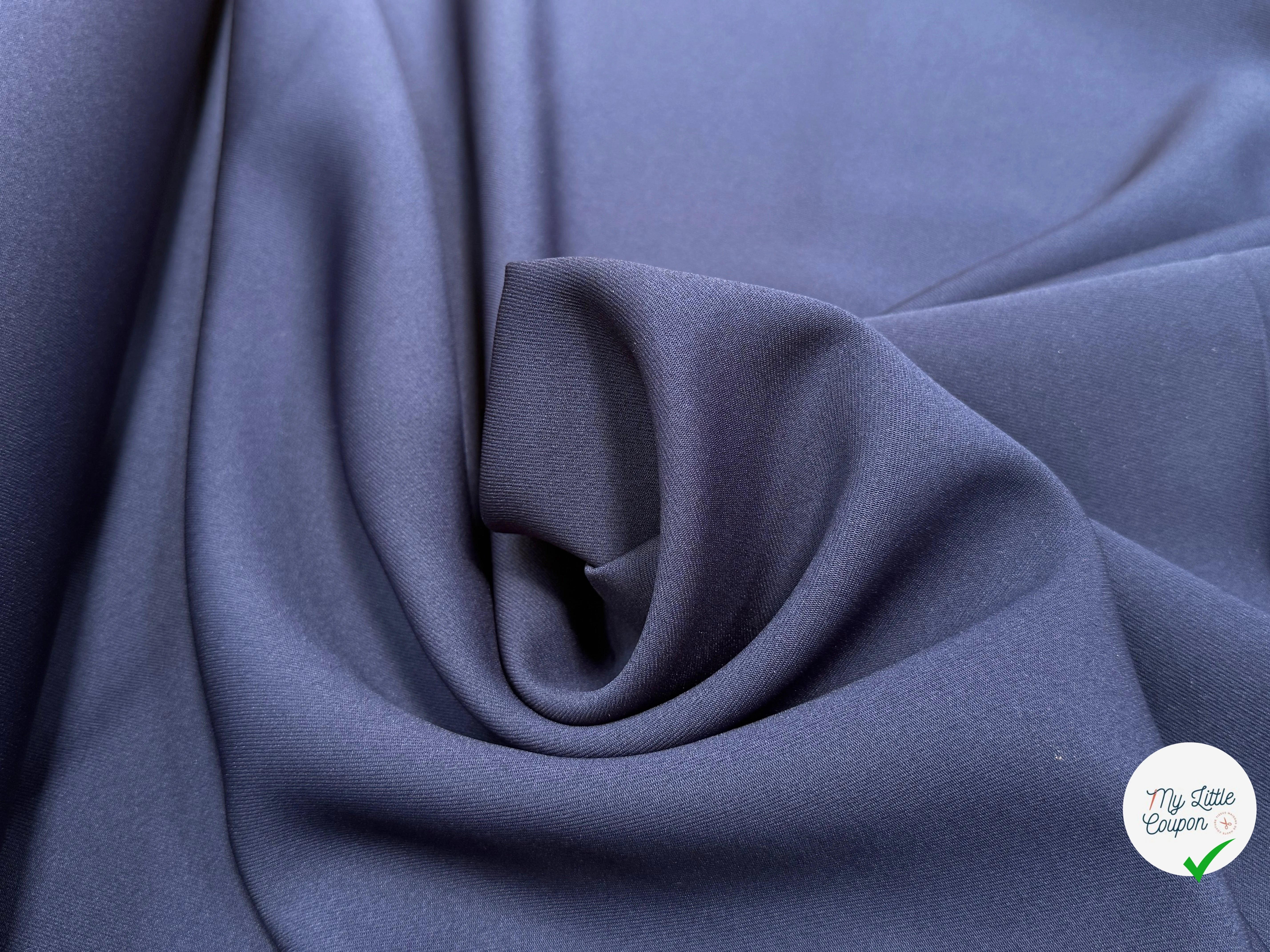 GABARDINE SOUPLE SERGÉE STRETCH BEAU TOMBÉ BLEU NUIT JAPAN - My Little Coupon