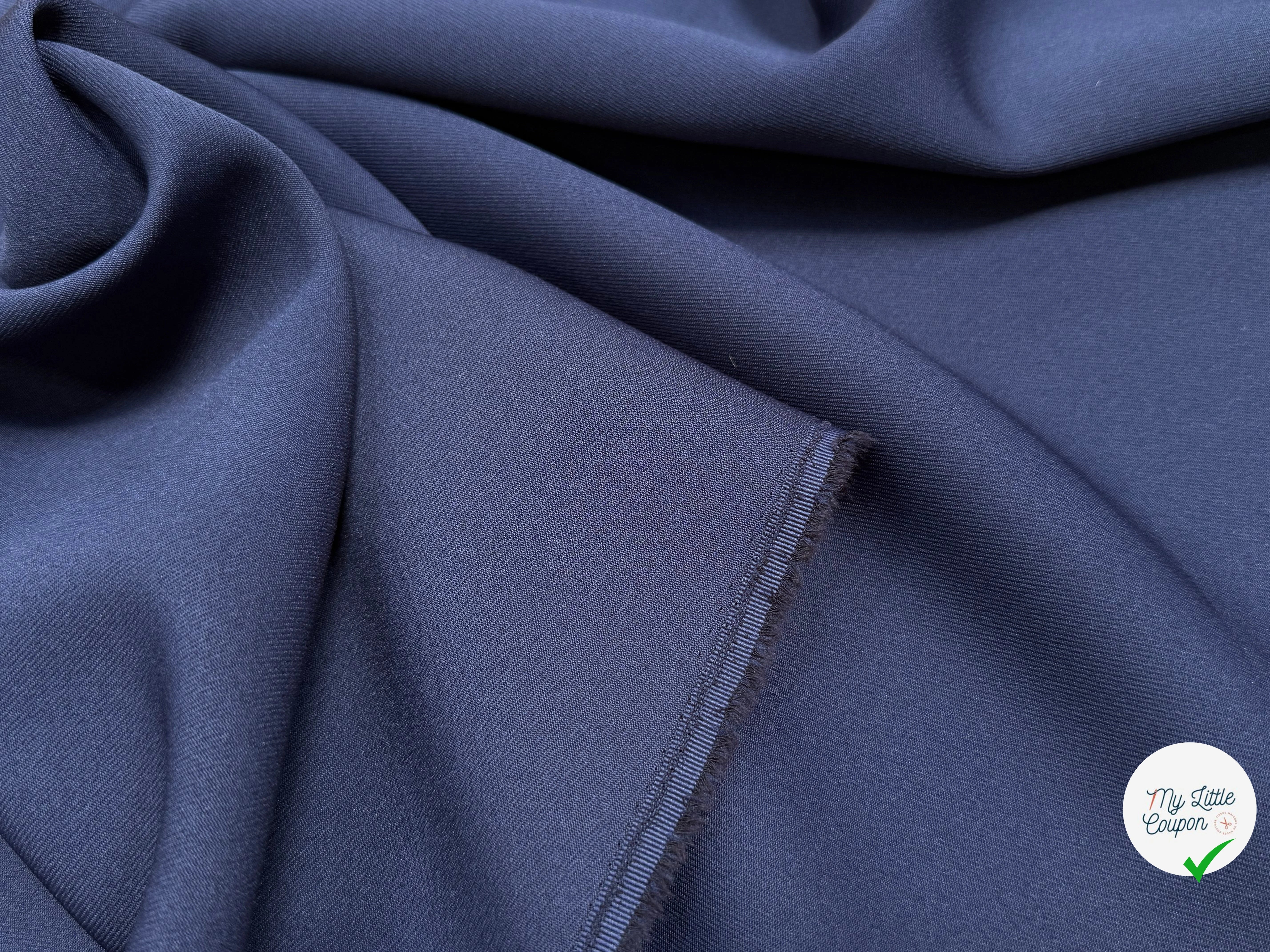 GABARDINE SOUPLE SERGÉE STRETCH BEAU TOMBÉ BLEU NUIT JAPAN - My Little Coupon