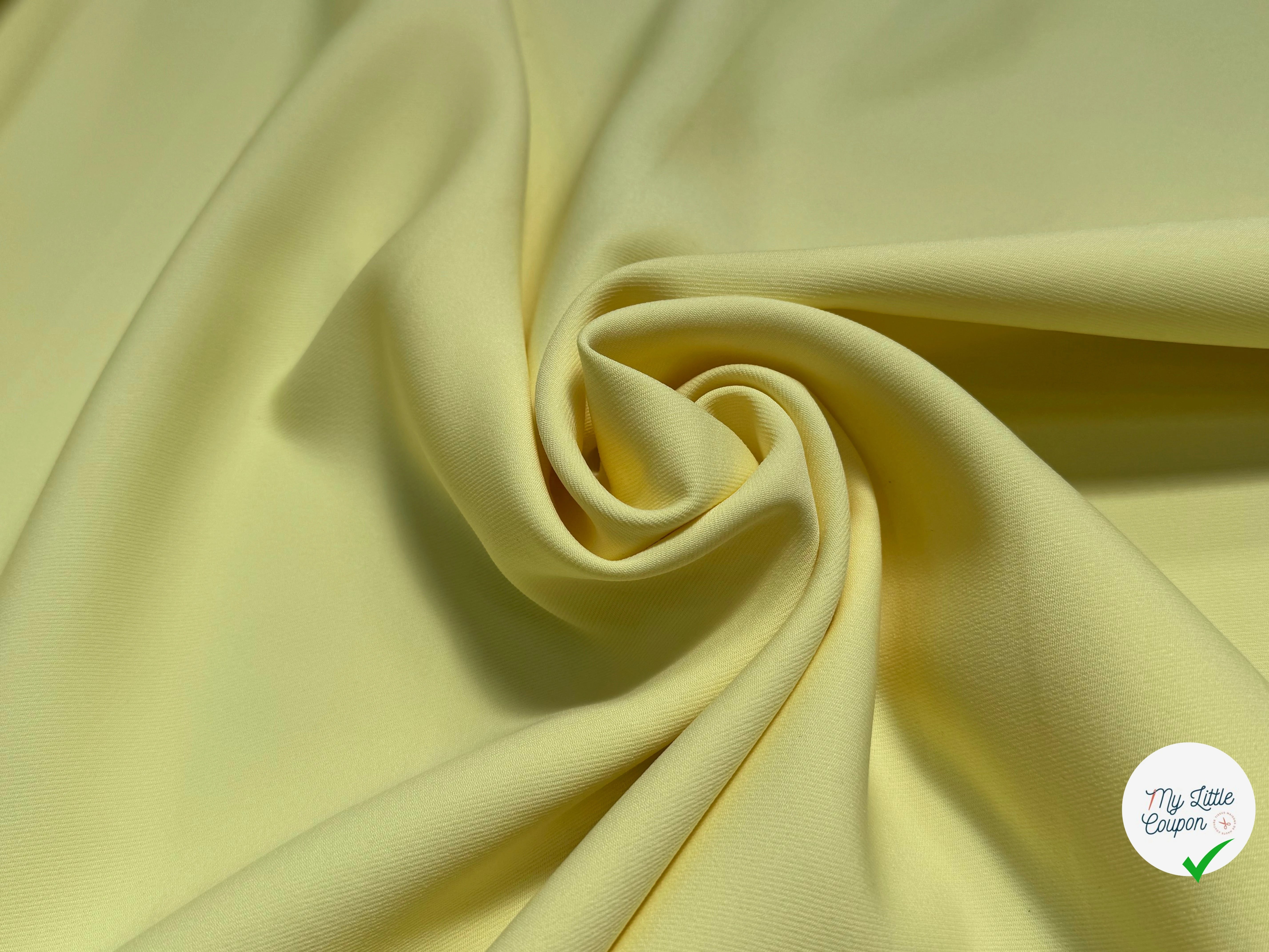 GABARDINE SOUPLE SERGÉE STRETCH BEAU TOMBÉ LIGHT YELLOW - My Little Coupon