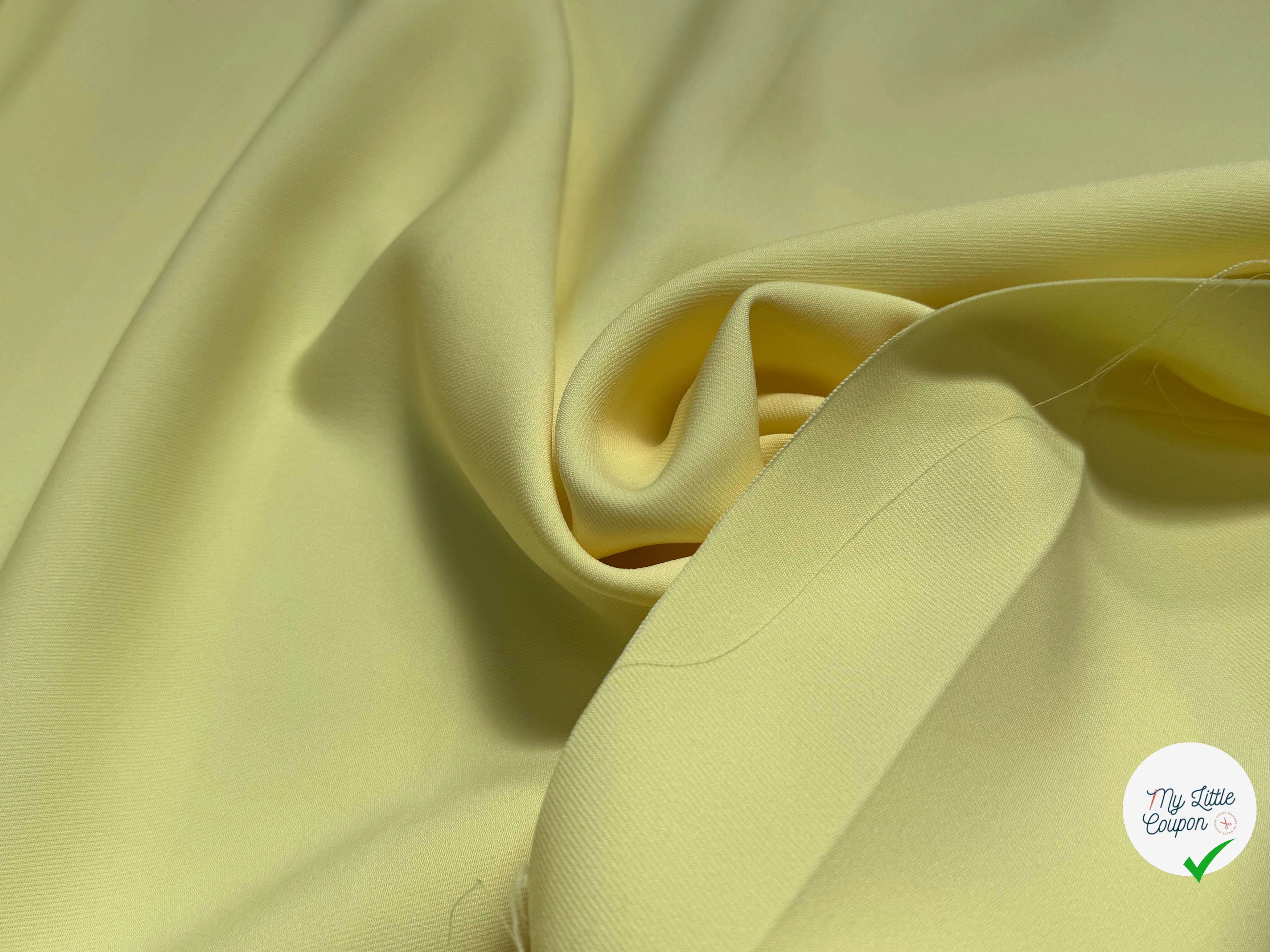 GABARDINE SOUPLE SERGÉE STRETCH BEAU TOMBÉ LIGHT YELLOW - My Little Coupon