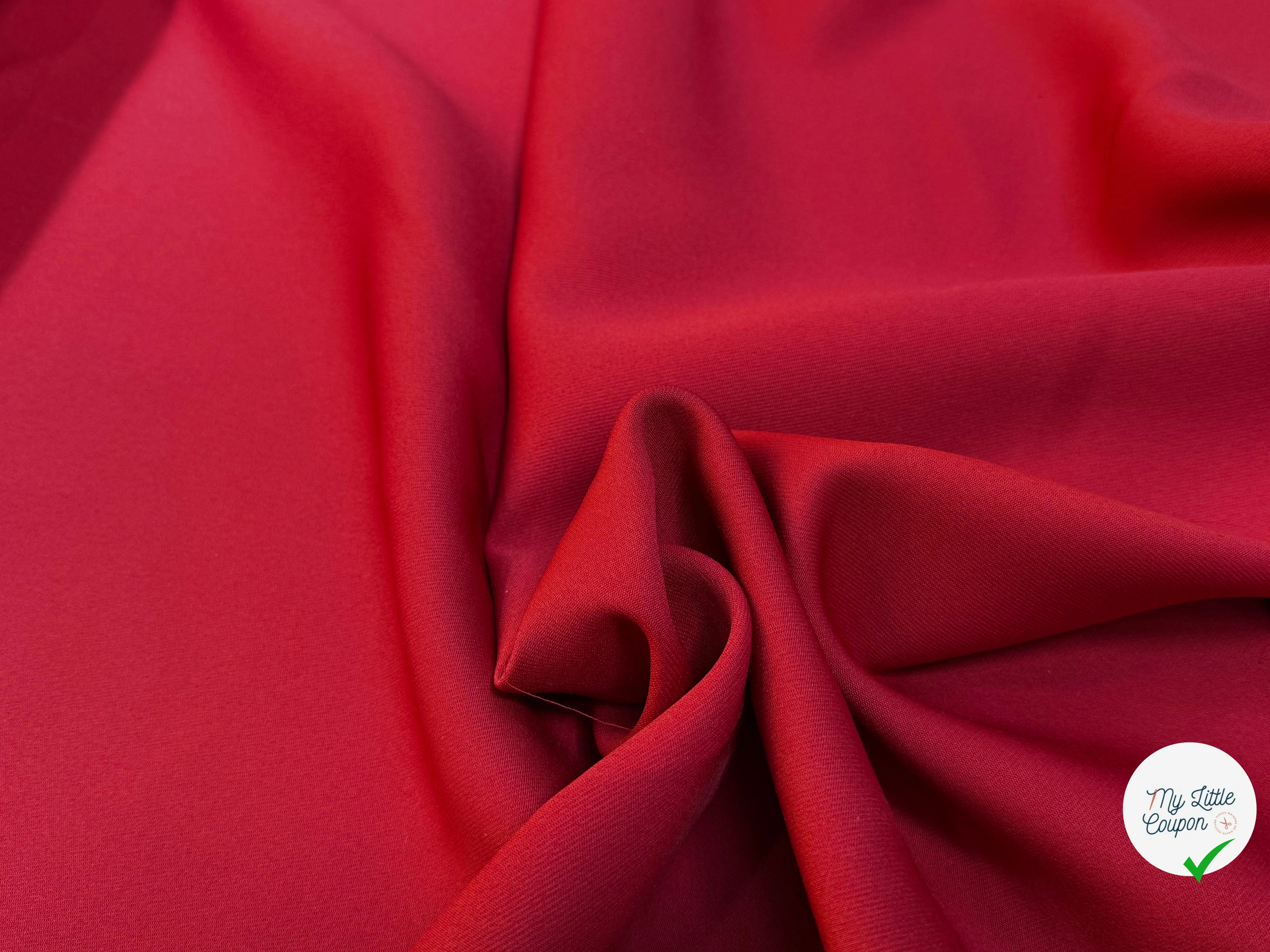 GABARDINE SOUPLE SERGÉE STRETCH BEAU TOMBÉ ROUGE RUBY JAPAN - My Little Coupon