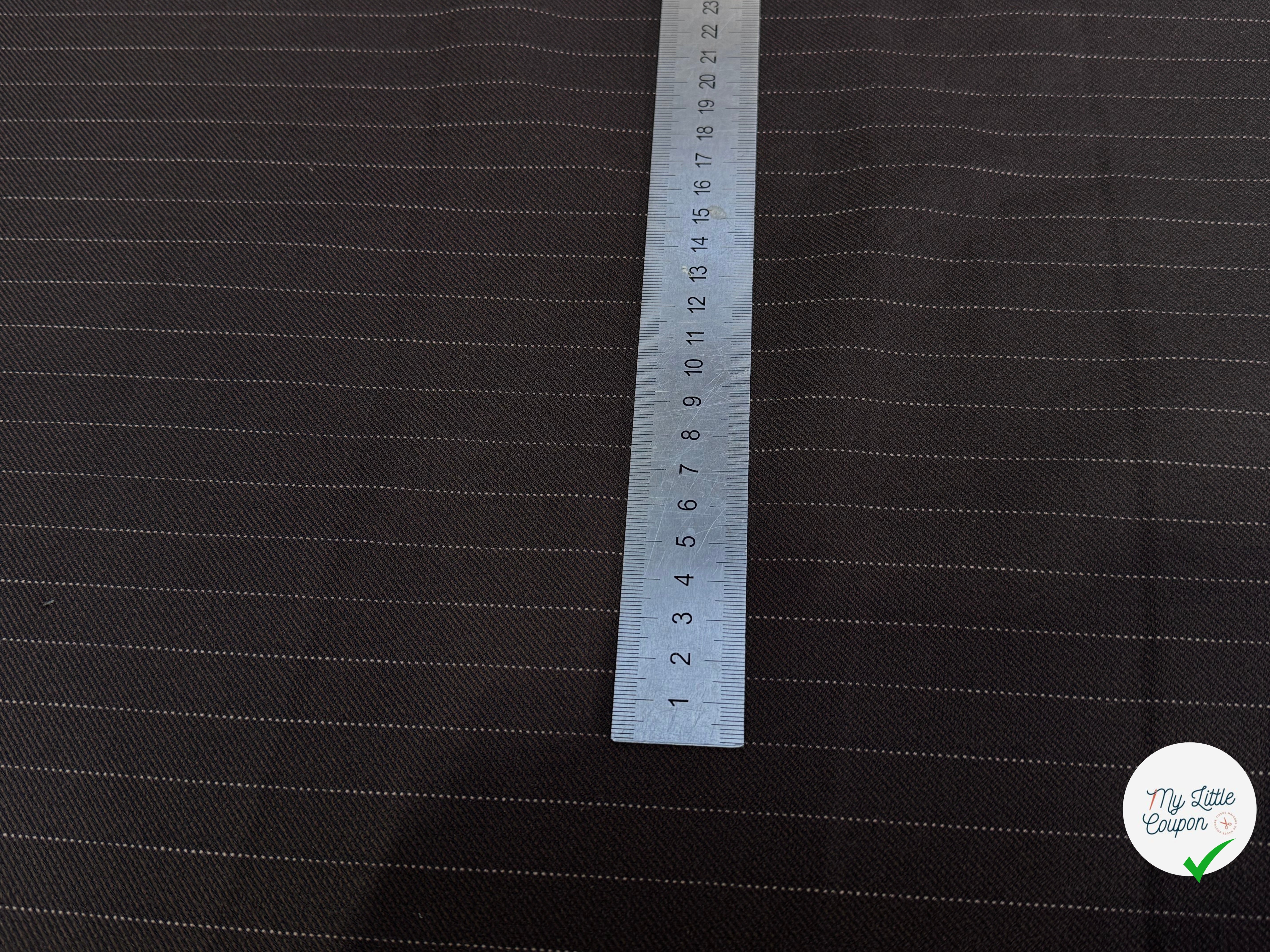 GABARDINE SRETCH POYCOTON MARRON CHICS RAYURES VERTICALES - My Little Coupon