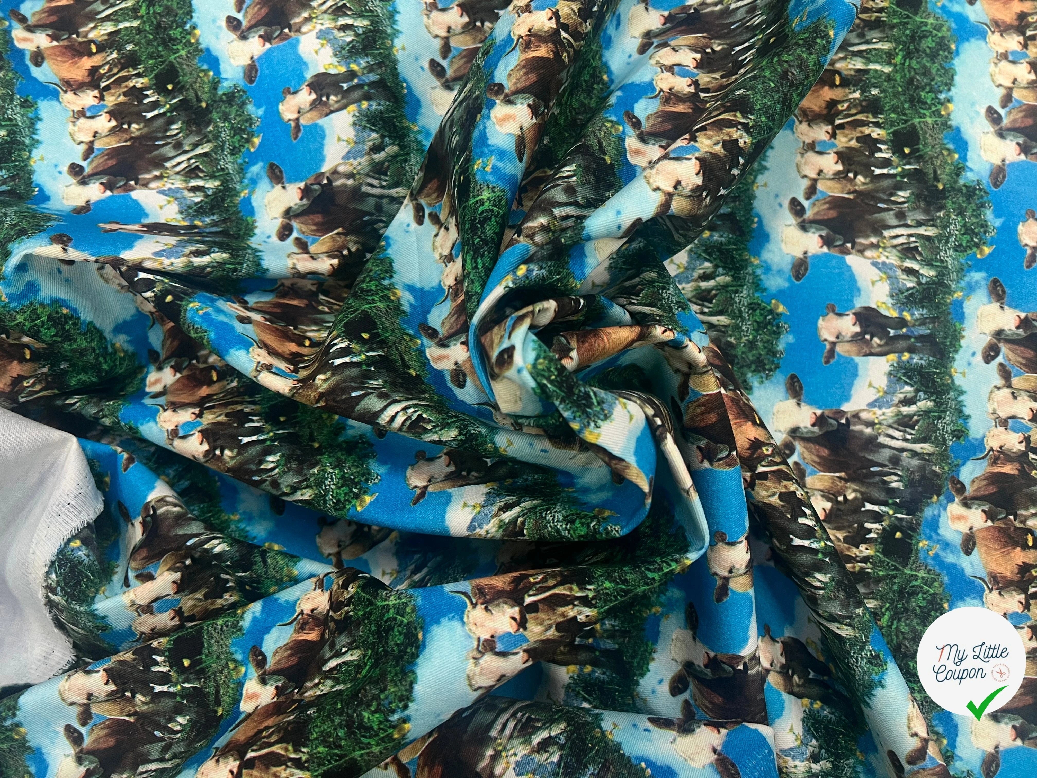 GABARDINE STRETCH MOTIF VACHES - My Little Coupon