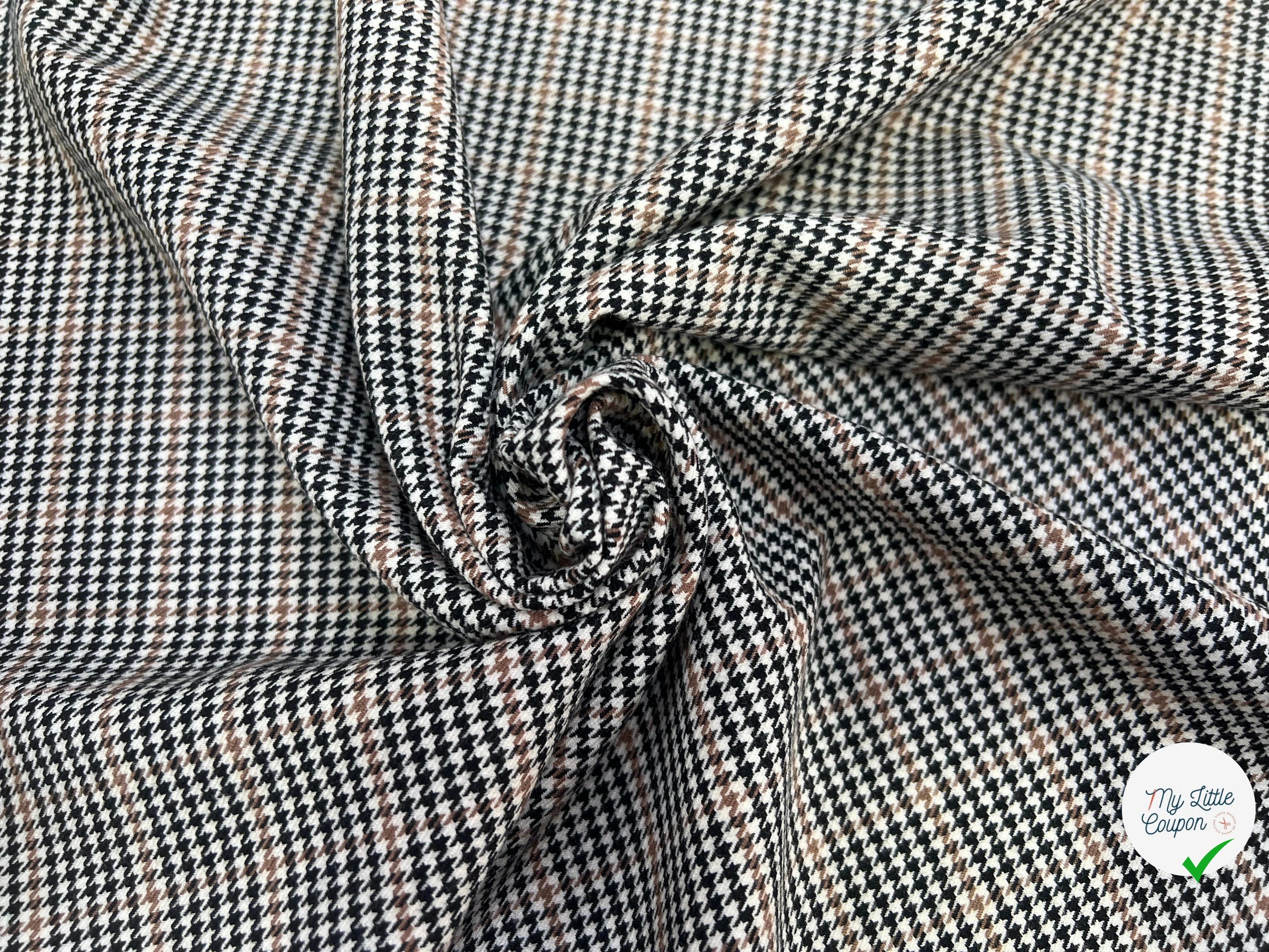 GABARDINE STRETCH POLYCOTON PIED DE POULE - My Little Coupon