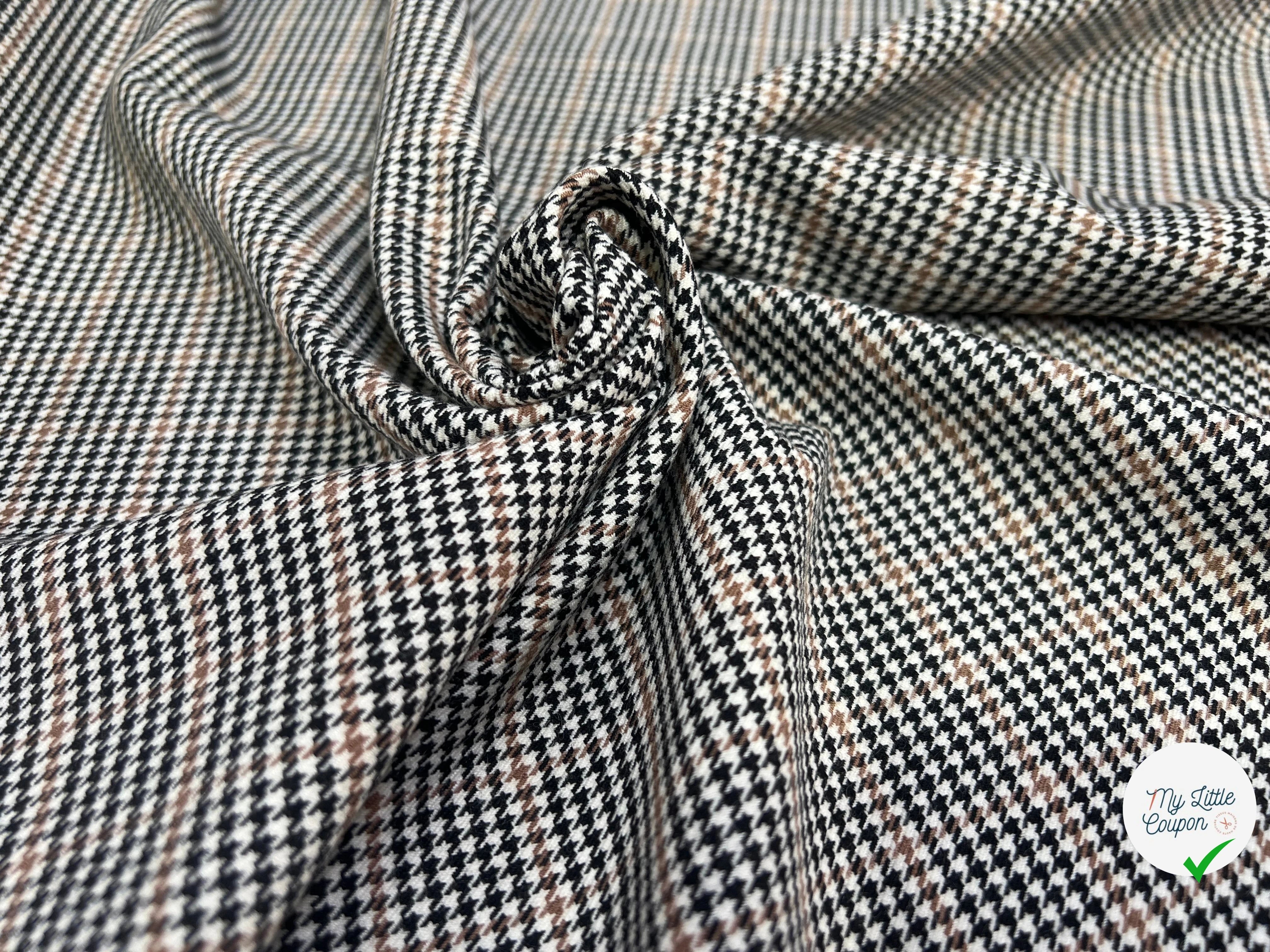 GABARDINE STRETCH POLYCOTON PIED DE POULE - My Little Coupon