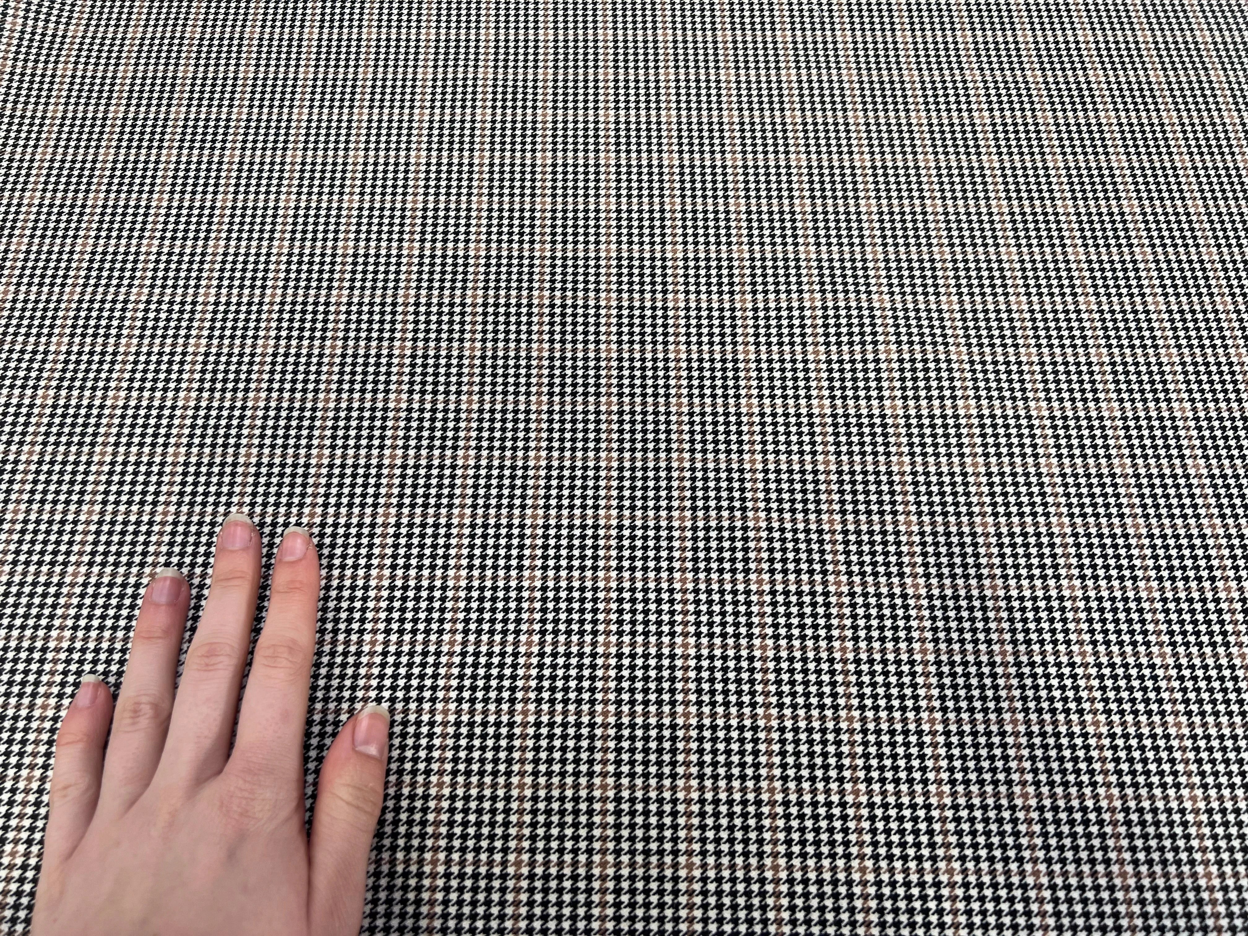 GABARDINE STRETCH POLYCOTON PIED DE POULE - My Little Coupon