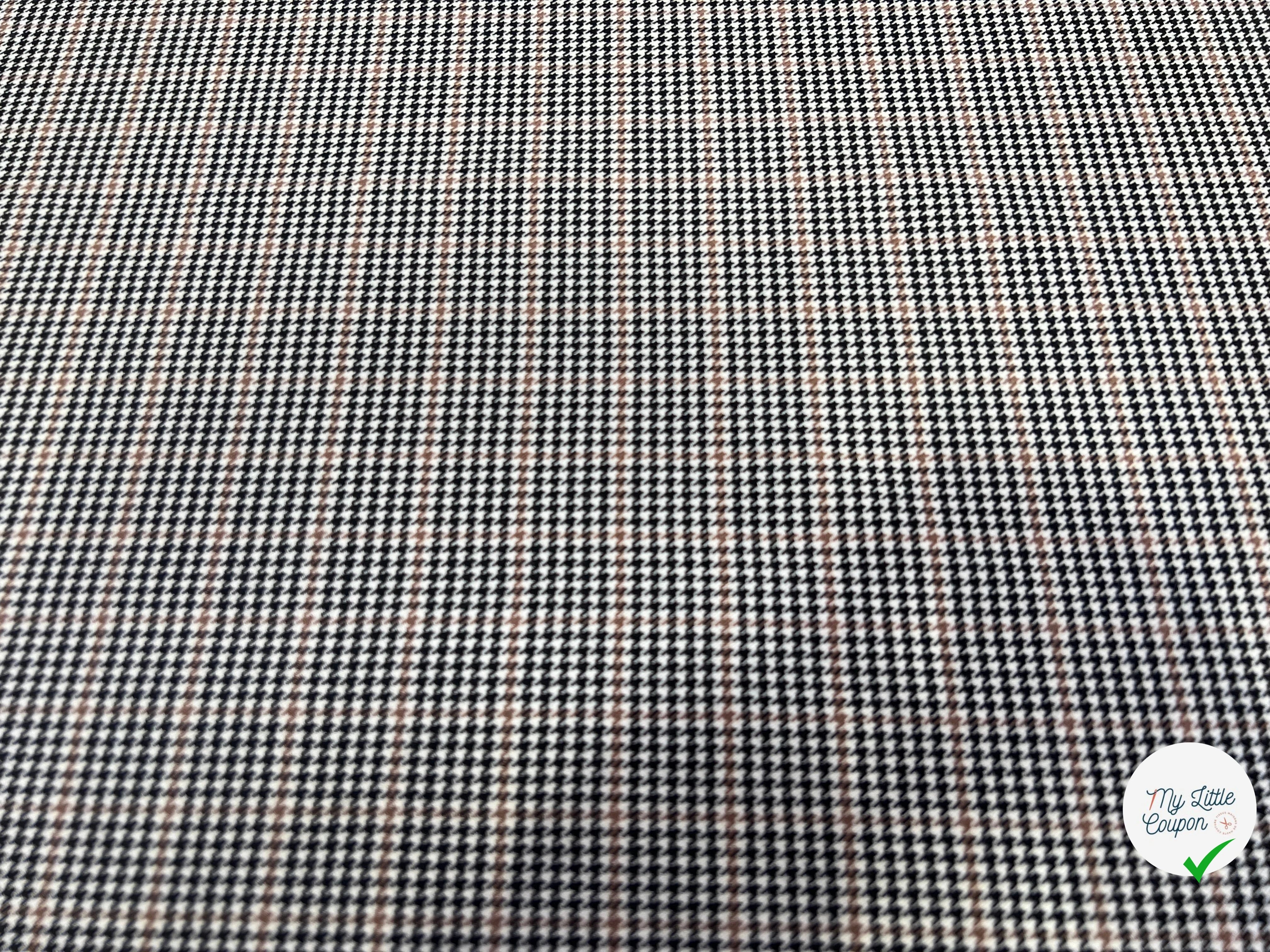 GABARDINE STRETCH POLYCOTON PIED DE POULE - My Little Coupon