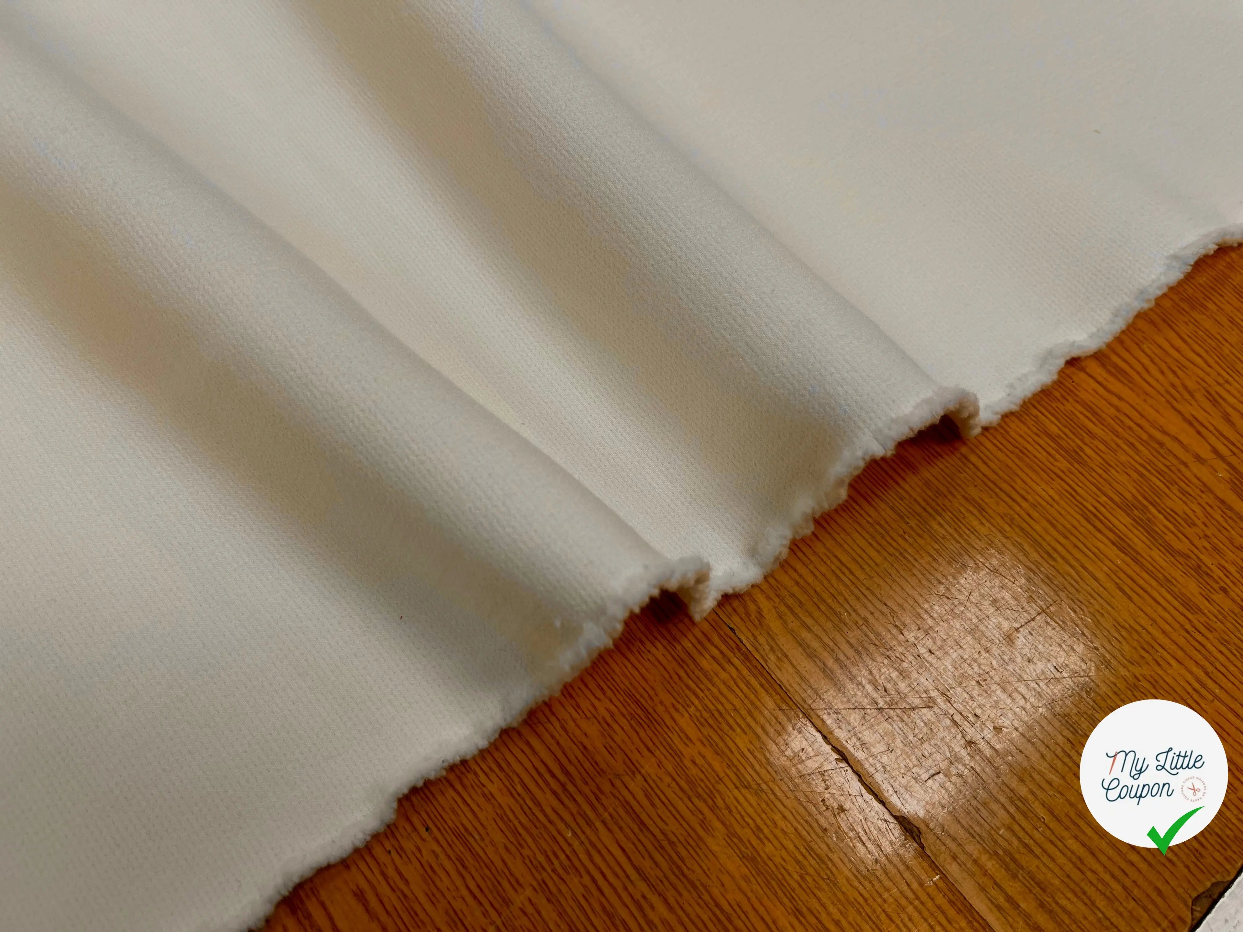 GABARDINE STRETCH VISCOSE LAINE ECRU ITALIENNE - My Little Coupon