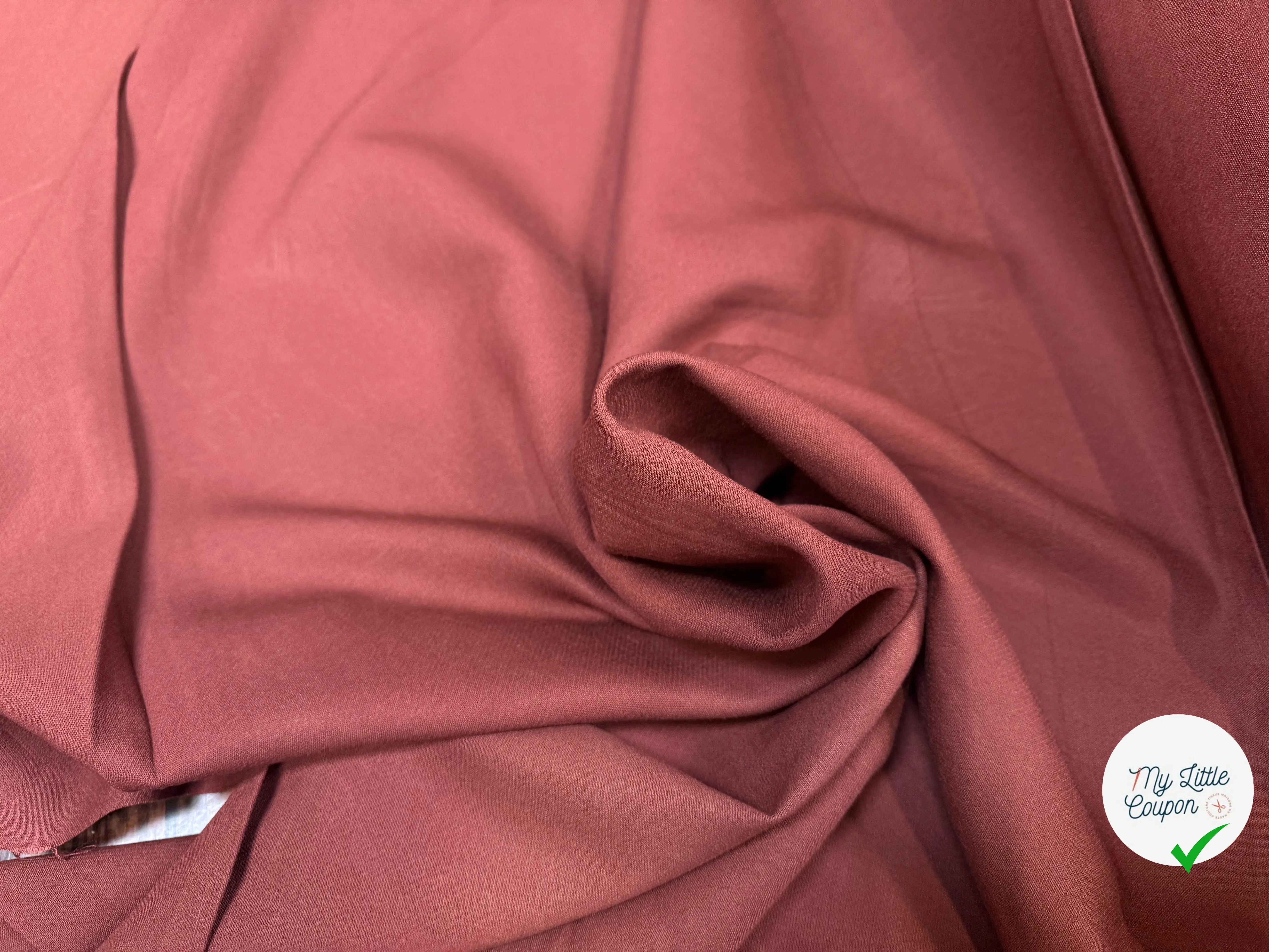 GABARDINE STRETCH VISCOSE LAINE VIERGE CHÂTAIGNE - My Little Coupon