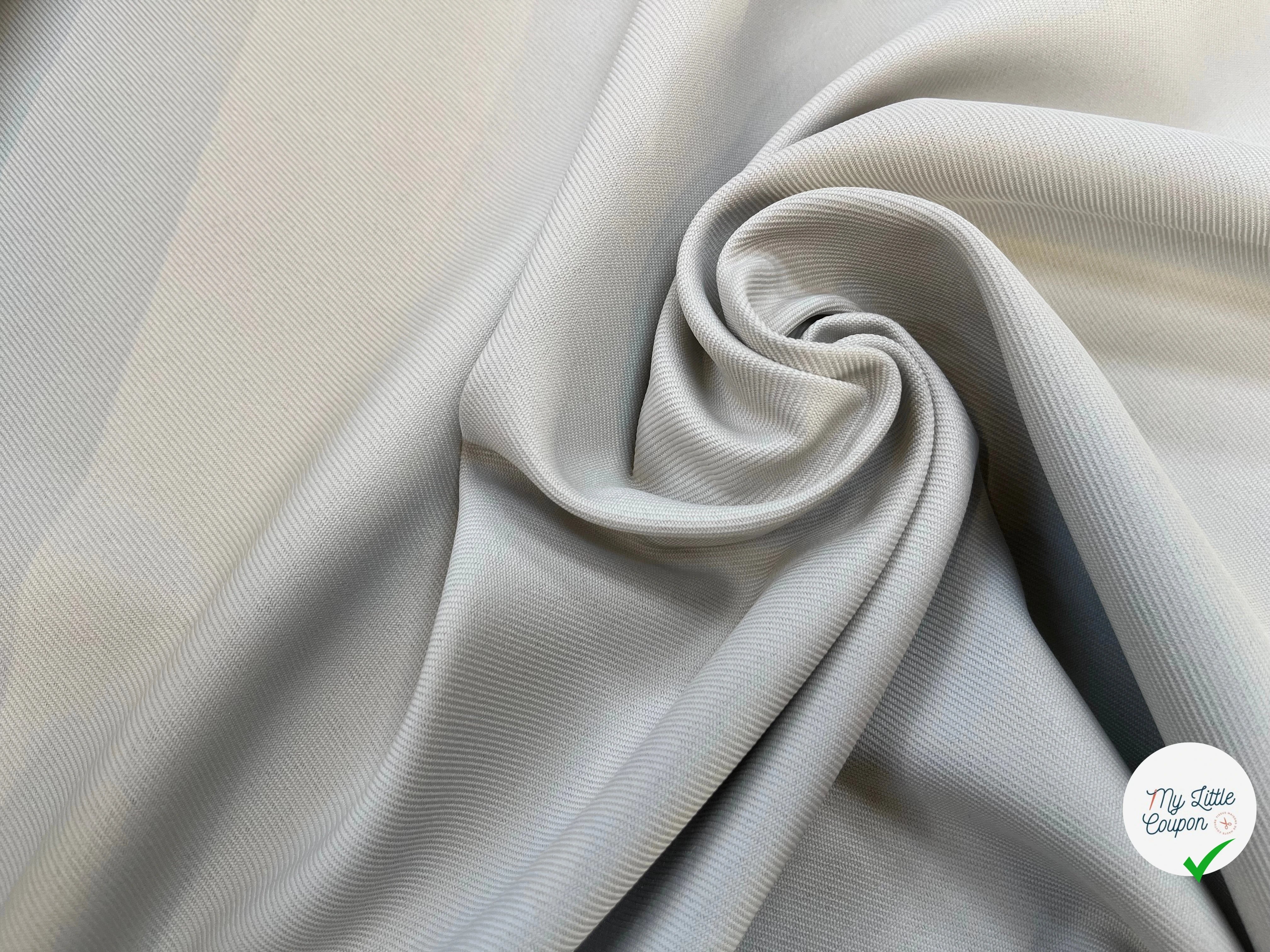 GABARDINE STRIÉE POLYESTER CLOUD GREY - My Little Coupon