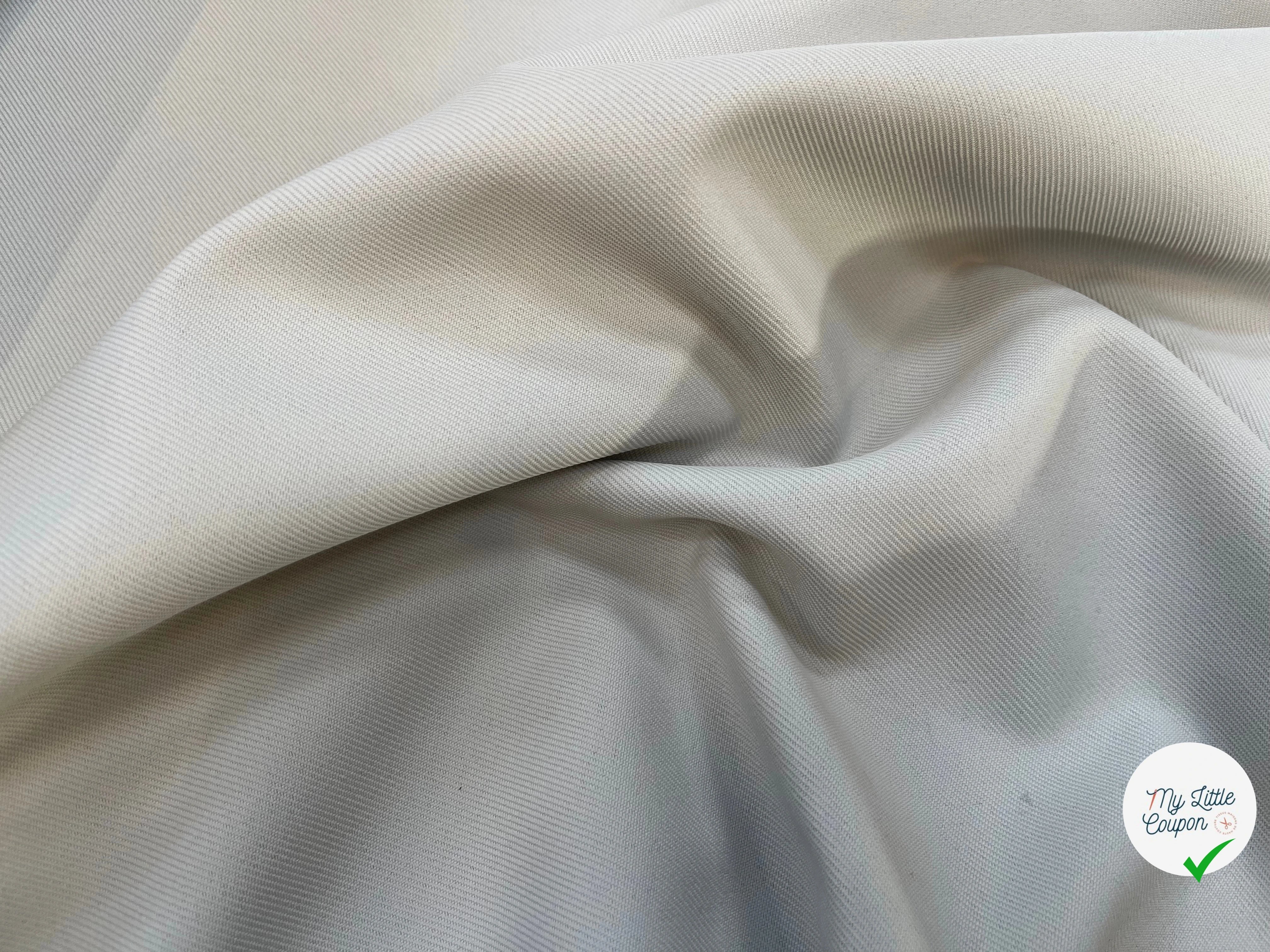 GABARDINE STRIÉE POLYESTER CLOUD GREY - My Little Coupon