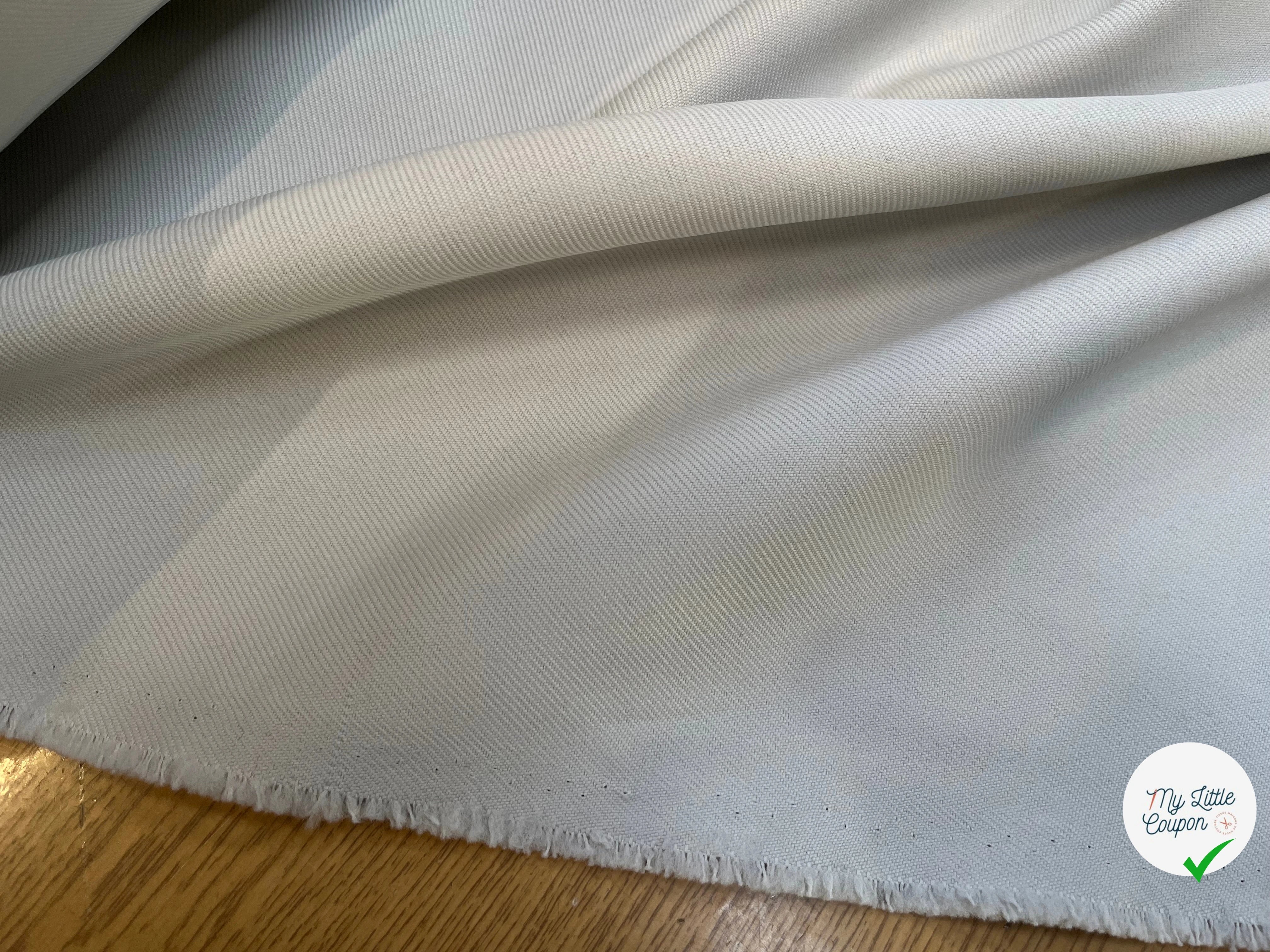 GABARDINE STRIÉE POLYESTER CLOUD GREY - My Little Coupon