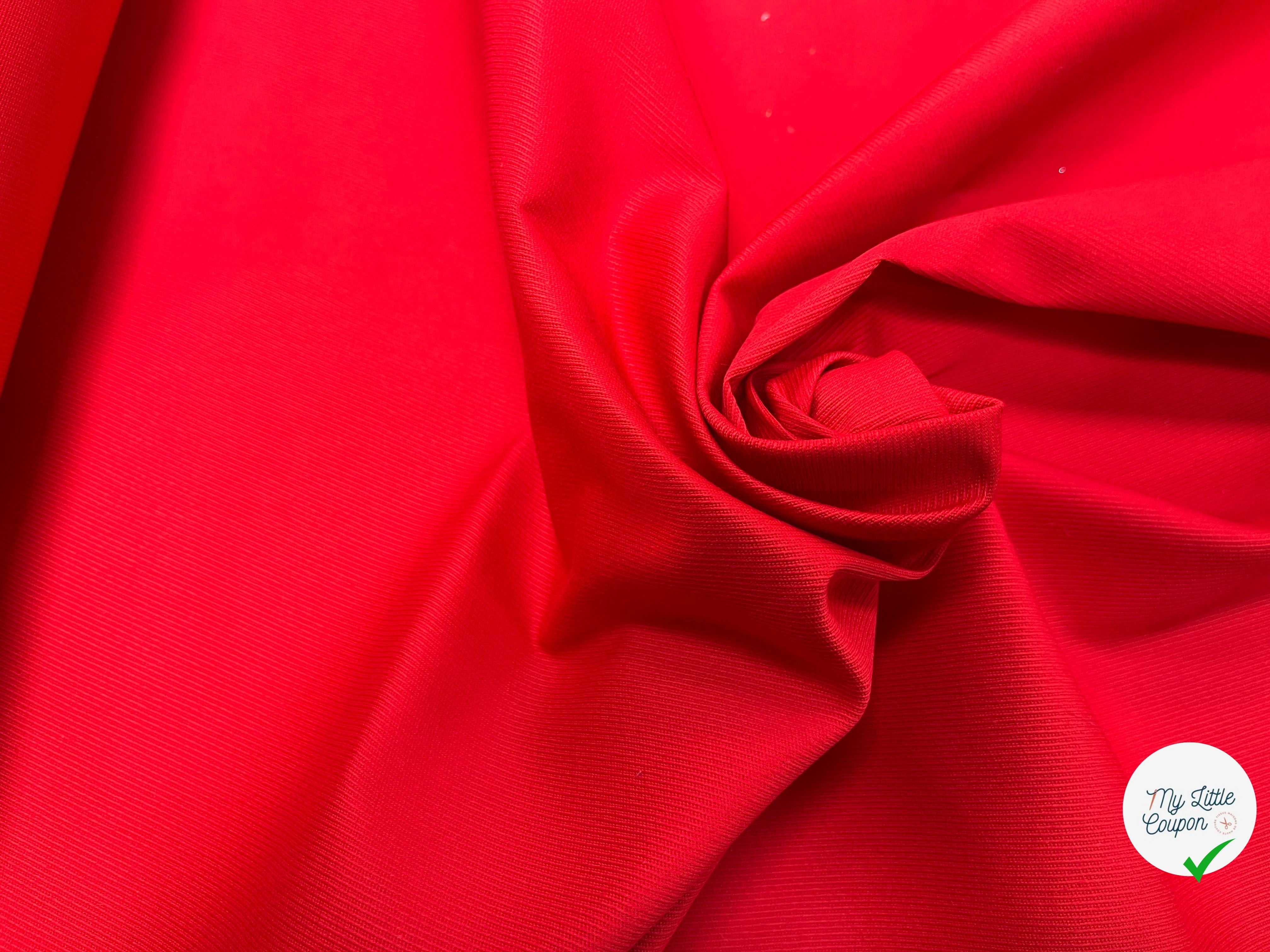 GABARDINE STRIÉE ROUGE 113CM - My Little Coupon