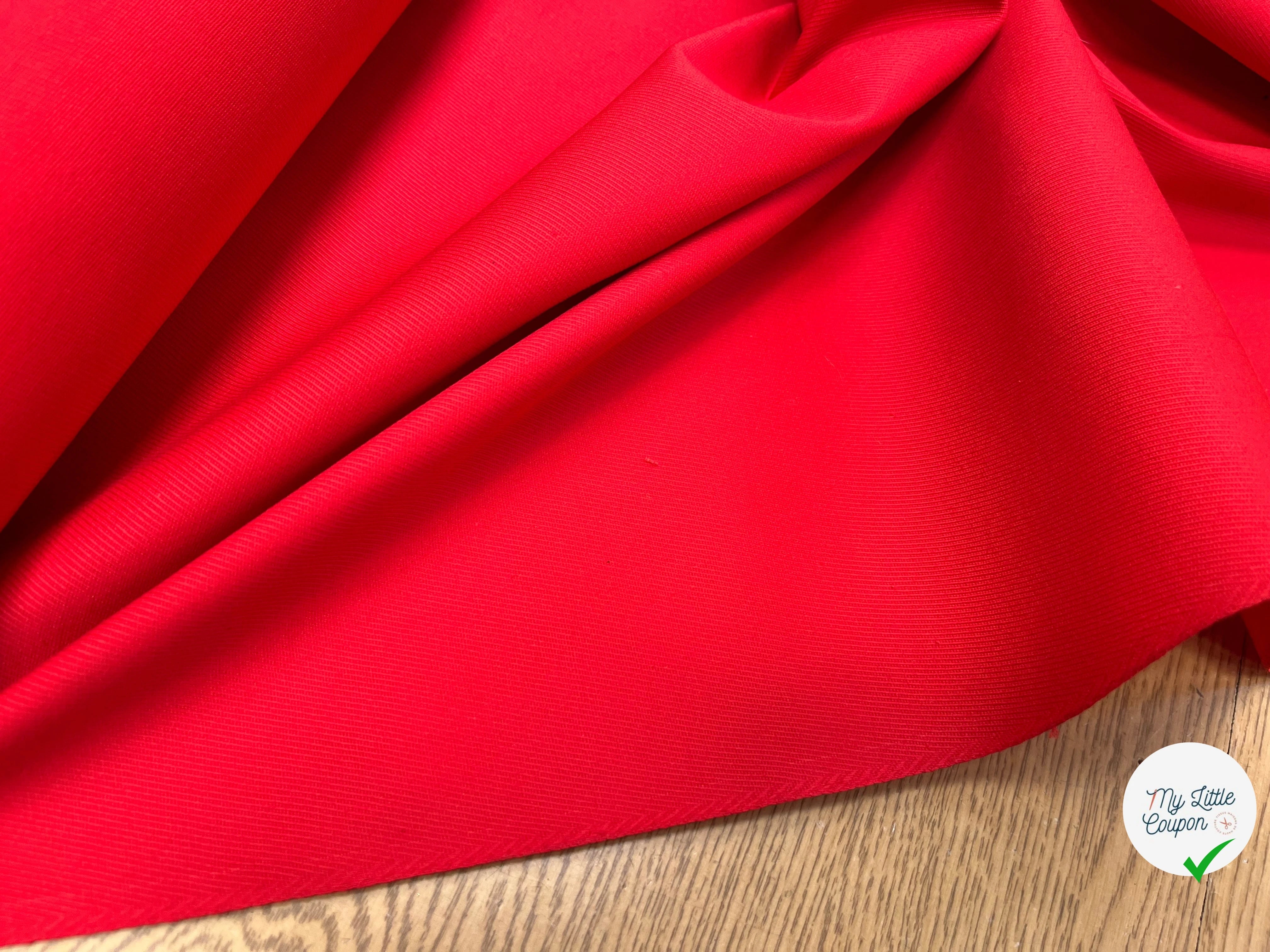 GABARDINE STRIÉE ROUGE 113CM - My Little Coupon