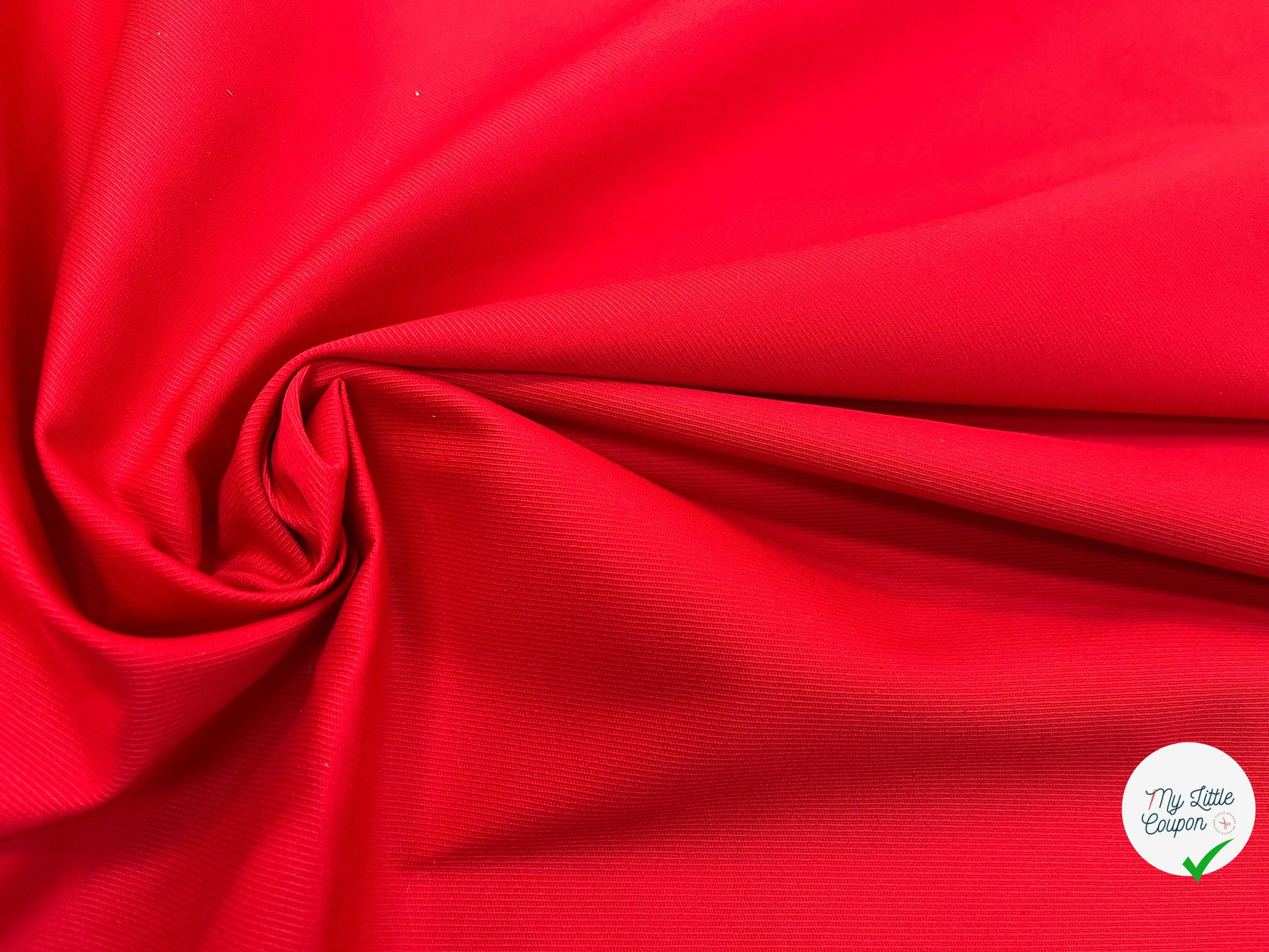 GABARDINE STRIÉE ROUGE 113CM - My Little Coupon