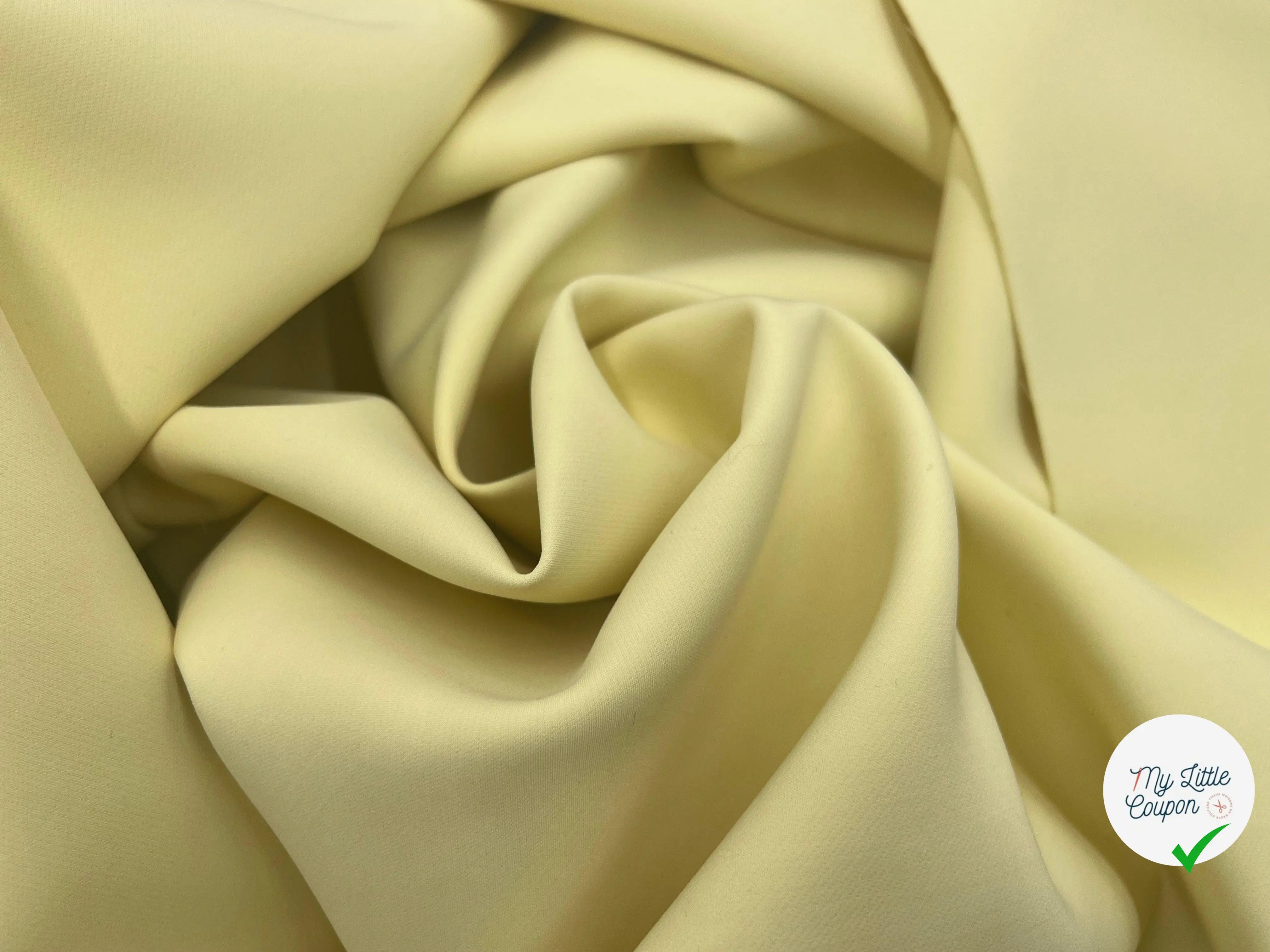 GABARDINE TECHNIQUE TOUCHER NÉOPRÈNE VANILLE CITRONNÉE DOUBLE ÉTOFFE - coupon de tissu de 3 mètres - My Little Coupon - tissu - coudre