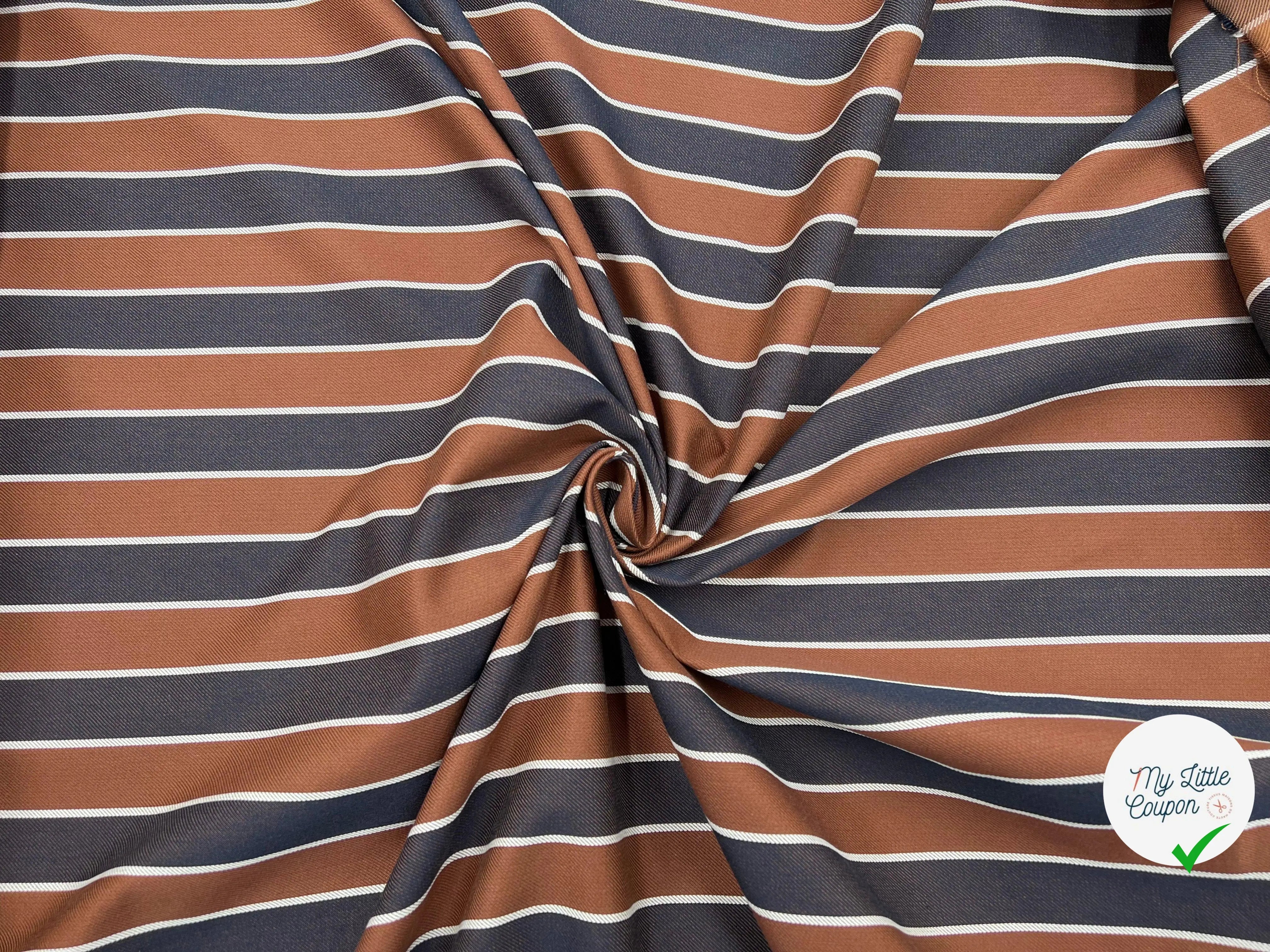 GABARDINE TISSÉ RAYURES CHARLESTON DANDY - My Little Coupon - tissu - coudre