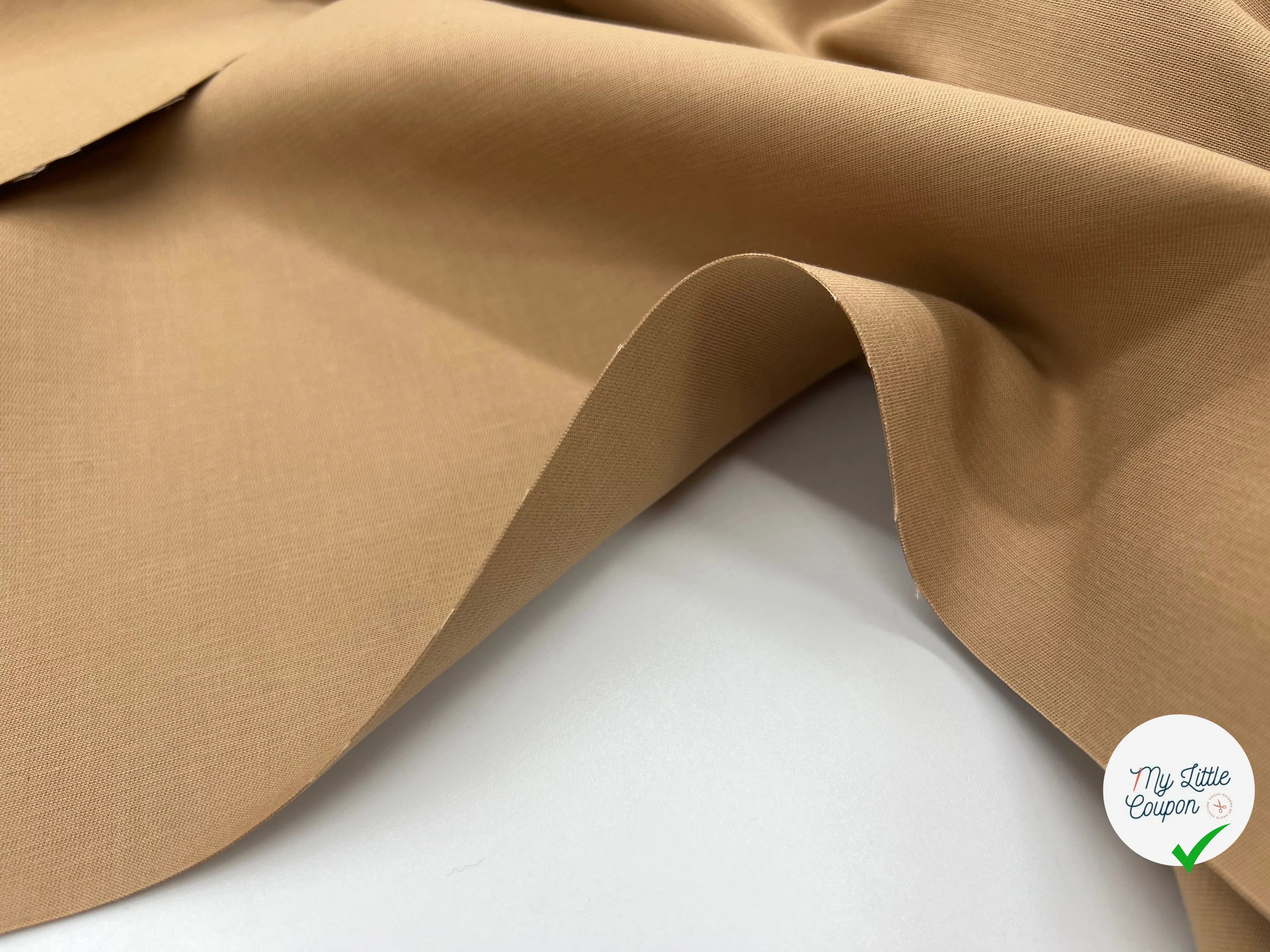 GABARDINE TRÈS FINEMENT SERGÉ DE COTON COFFEE LATTE - My Little Coupon - tissu - coudre