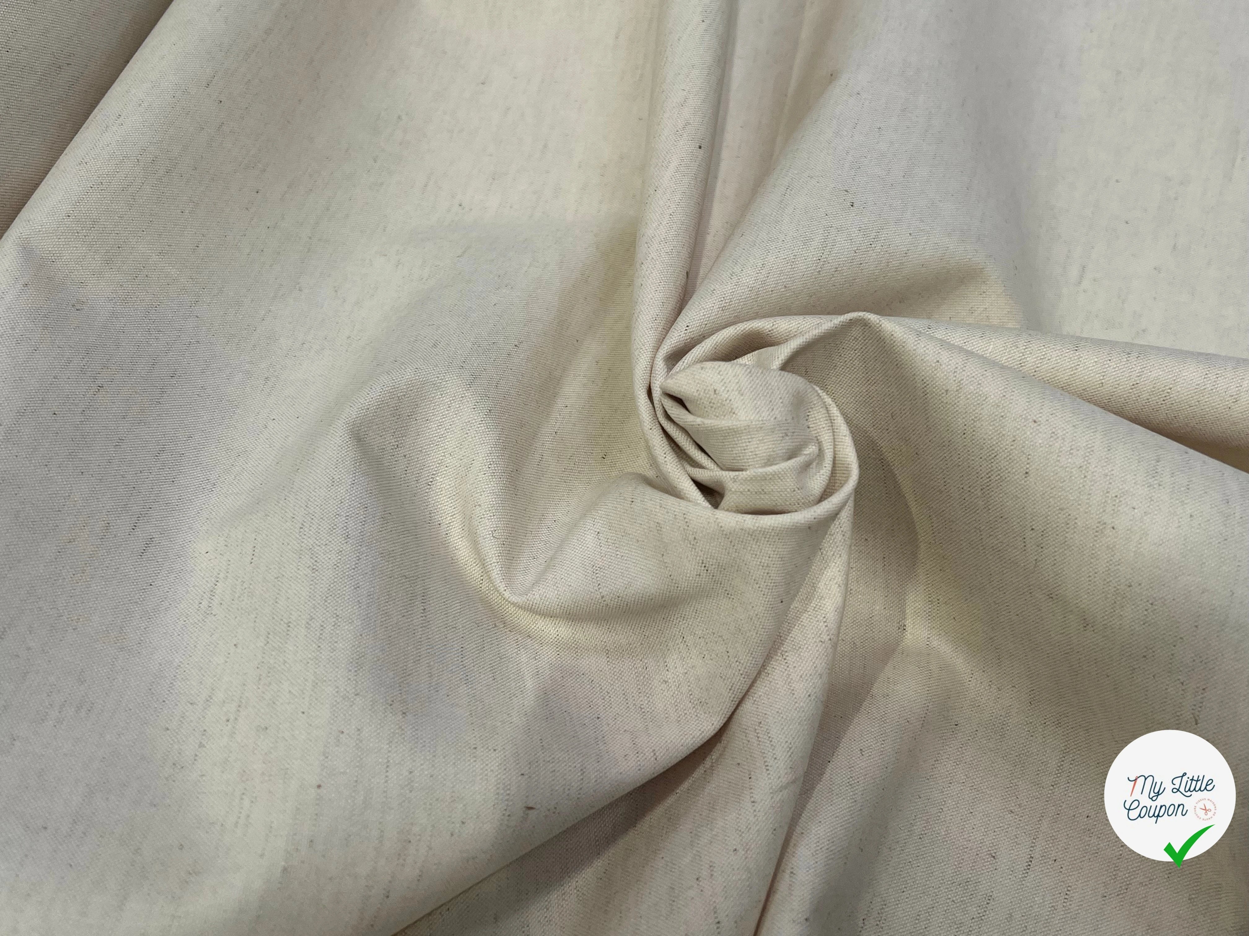 GABRDINE DE COTON ÉCRU CHINÉ 100% COTON 155CM - My Little Coupon