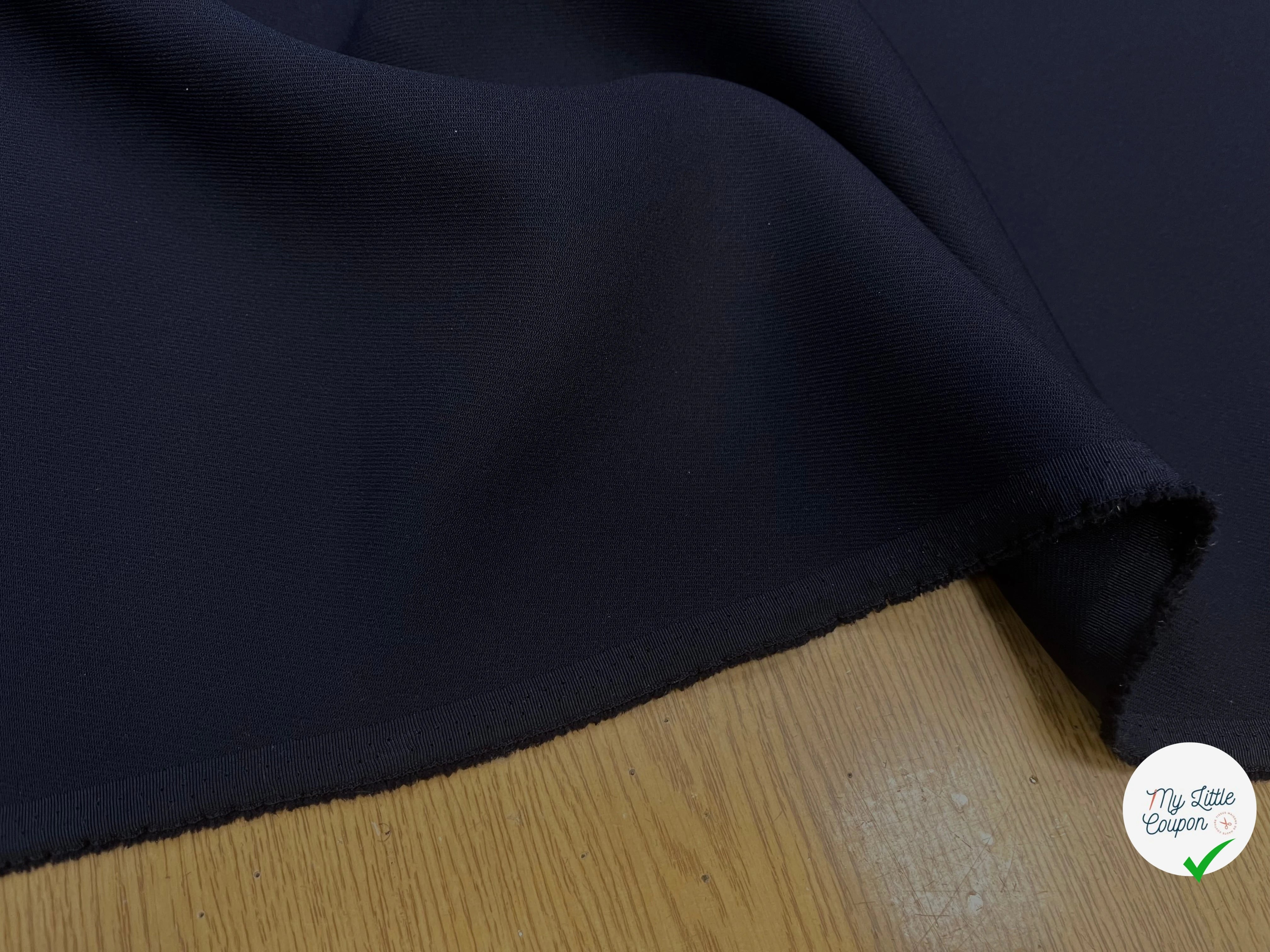 GABRDINE LOURDE SOUPLE POLYESTER MARINE 130CM - My Little Coupon