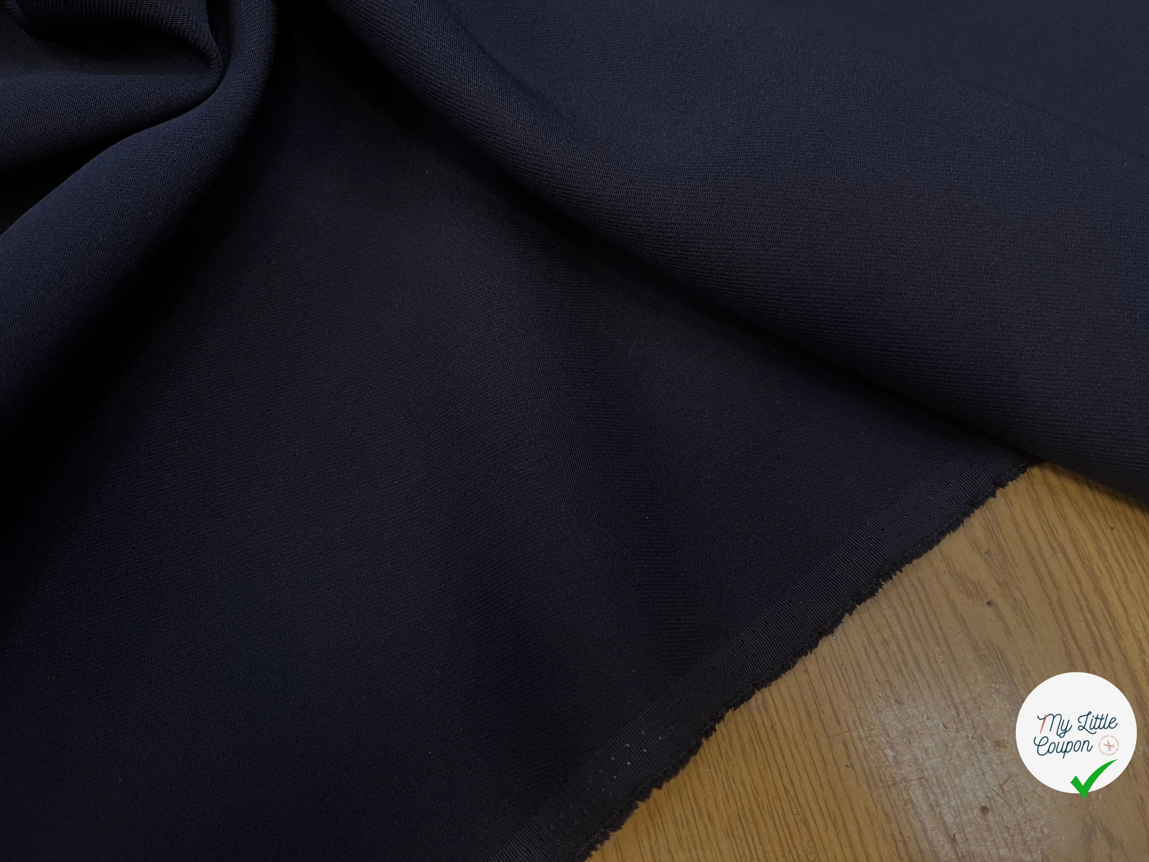 GABRDINE LOURDE SOUPLE POLYESTER MARINE 130CM - My Little Coupon