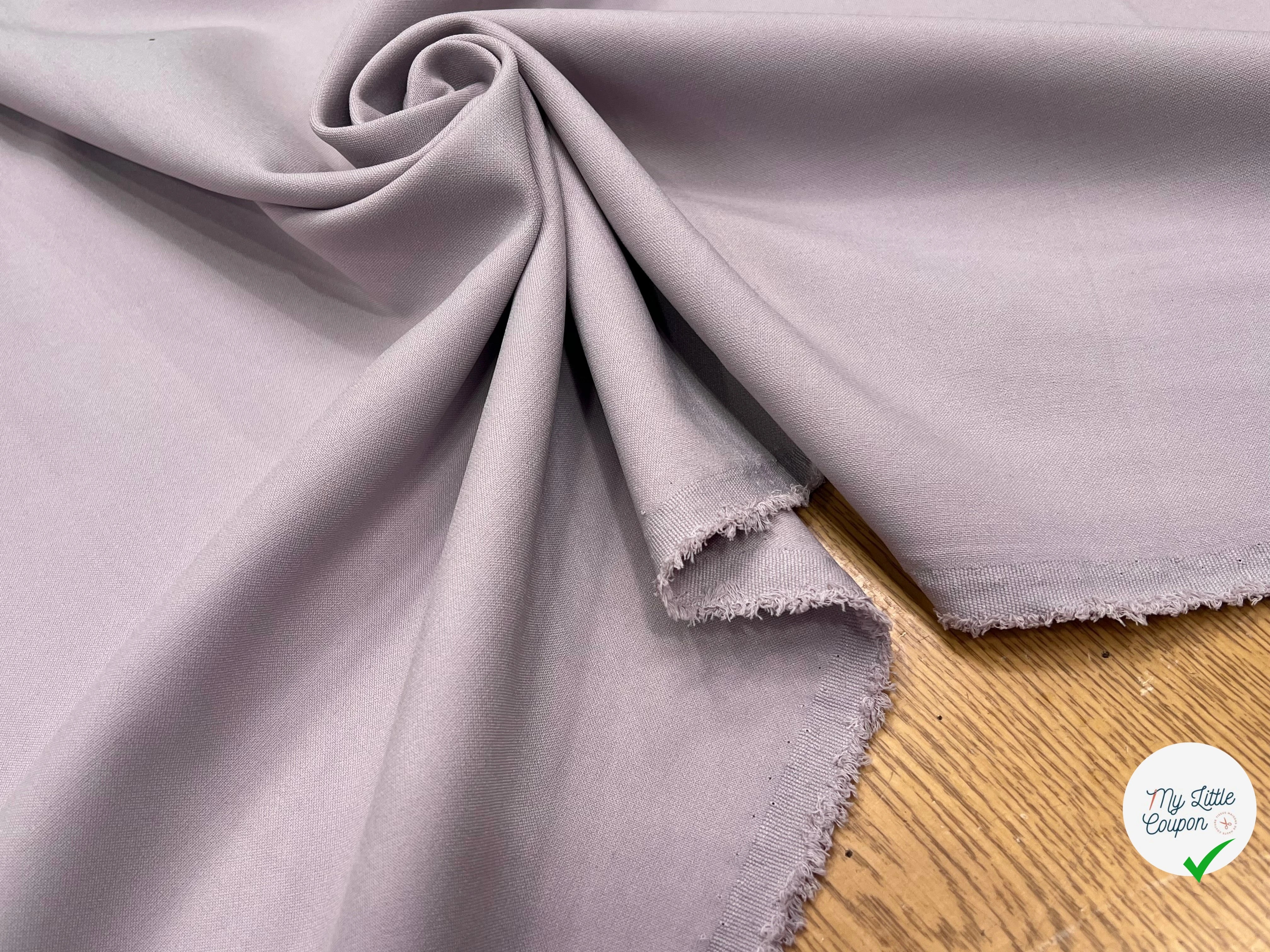 GABRDINE LOURDE STRETCH COTON VISCOSE LILAS 16% CO 17% VI - My Little Coupon