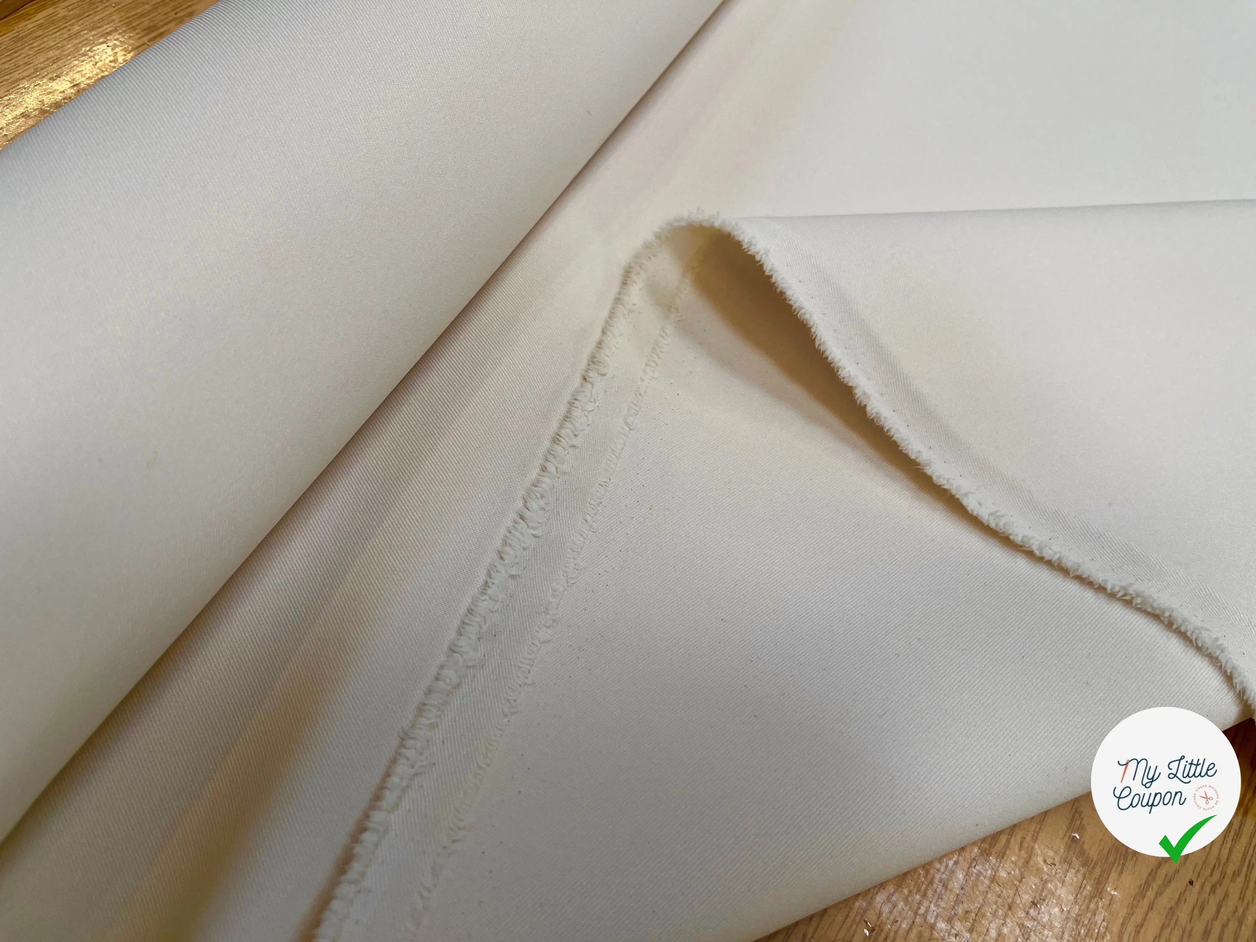 GABRDINE POLYESTER DOUBLE ÉTOFFE JAPON ÉCRU - My Little Coupon