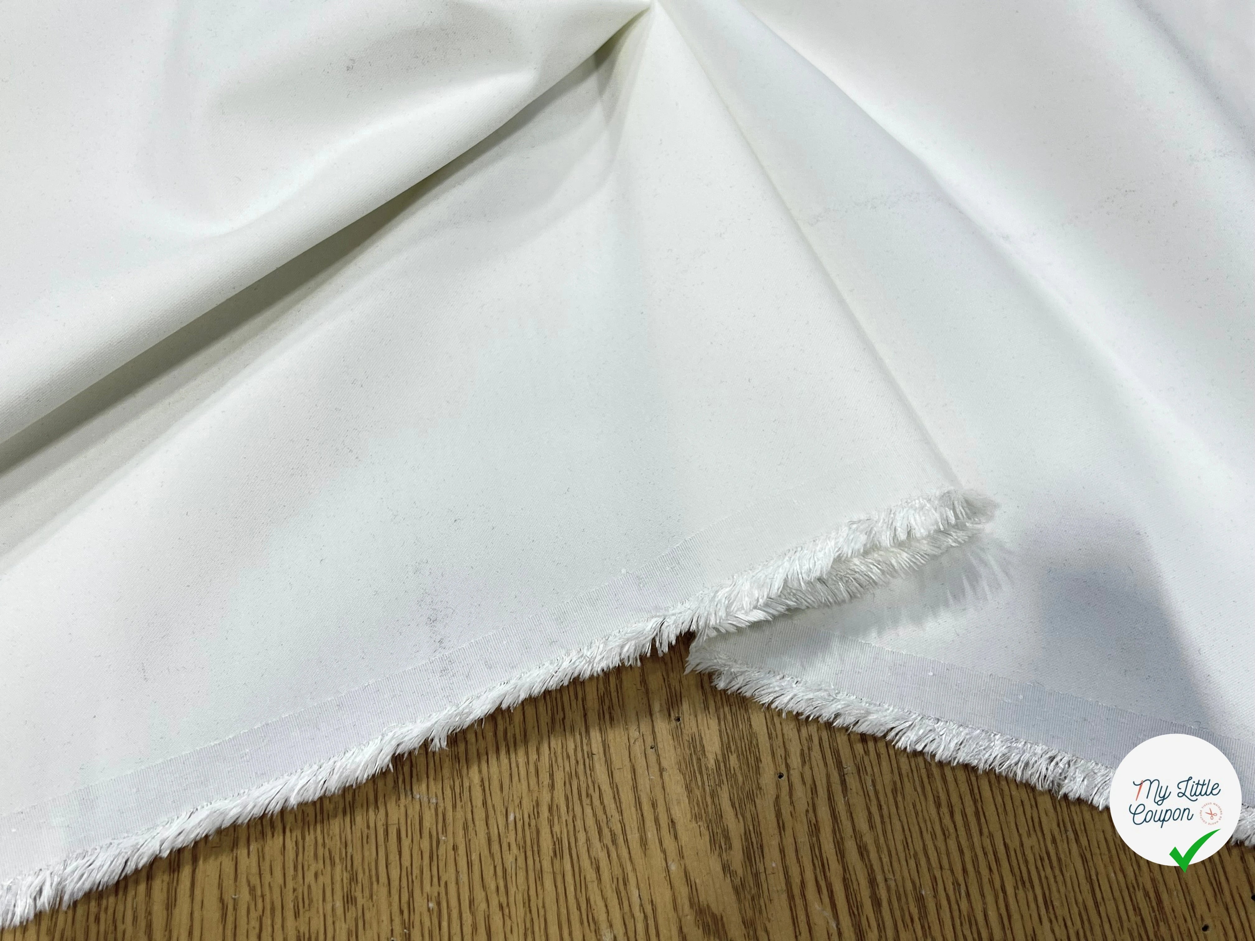 GABRDINE ULTRA STRETCH BLANC BELLE TENUE 140CM - My Little Coupon