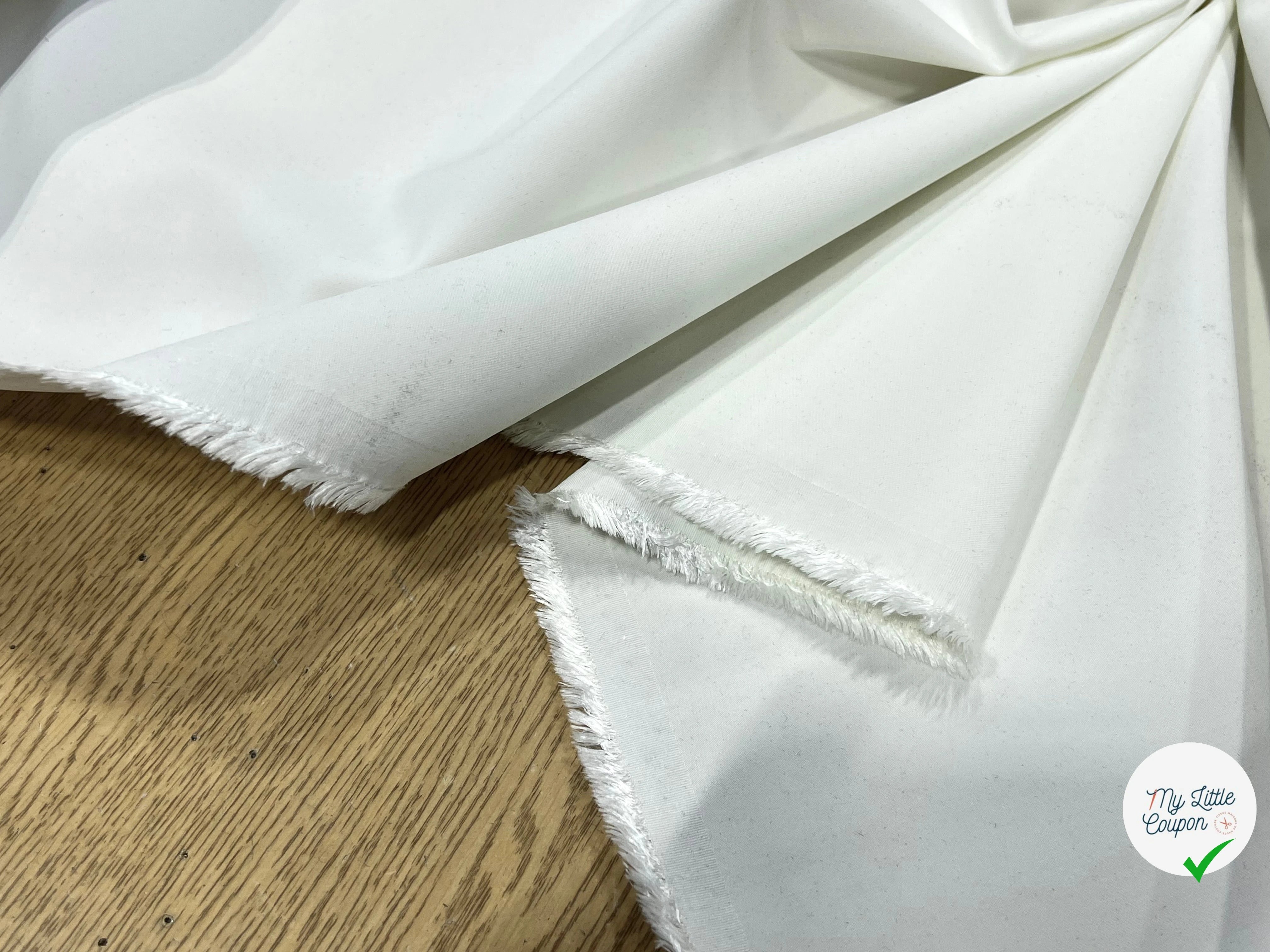 GABRDINE ULTRA STRETCH BLANC BELLE TENUE 140CM - My Little Coupon