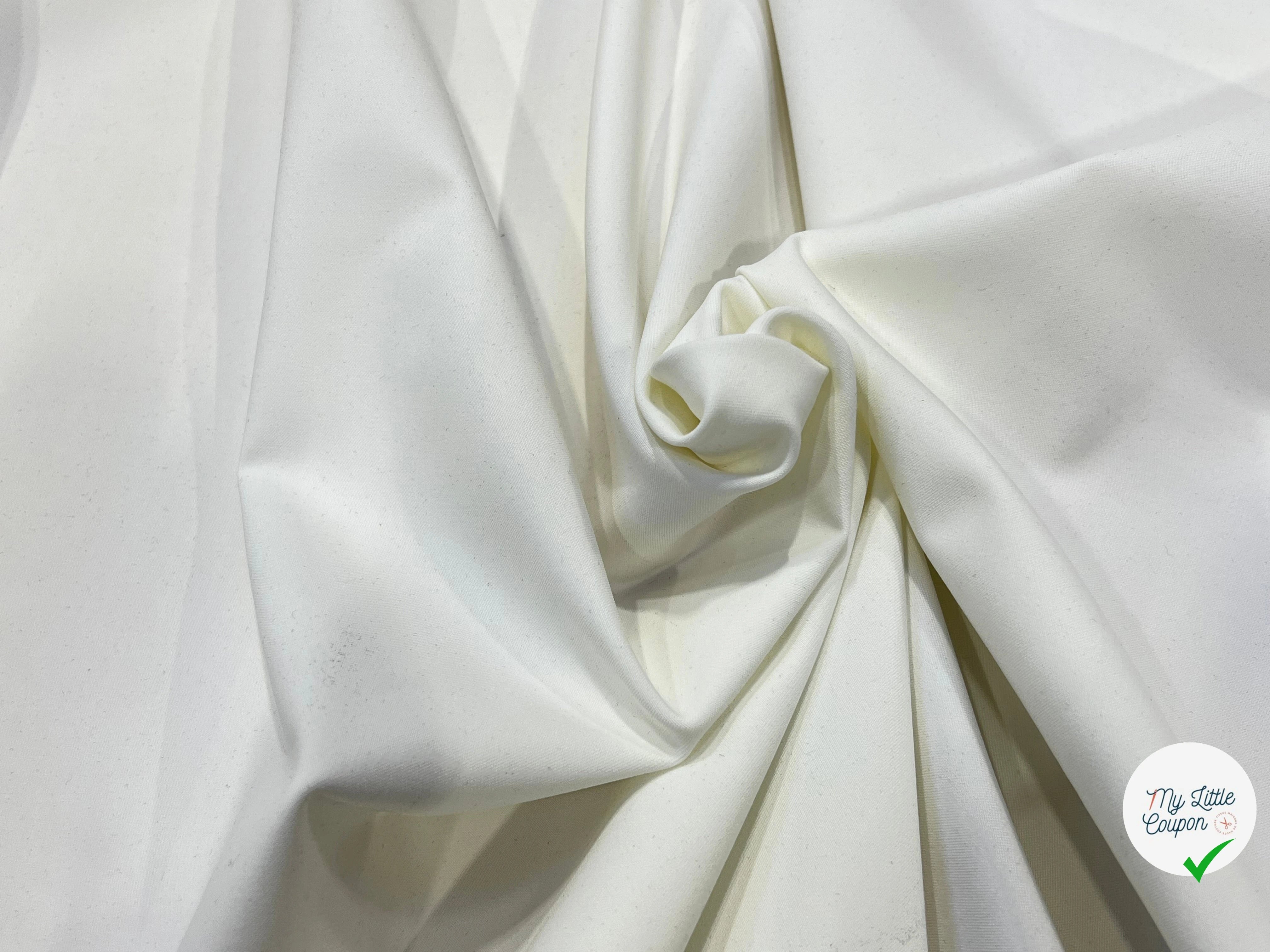 GABRDINE ULTRA STRETCH BLANC BELLE TENUE 140CM - My Little Coupon