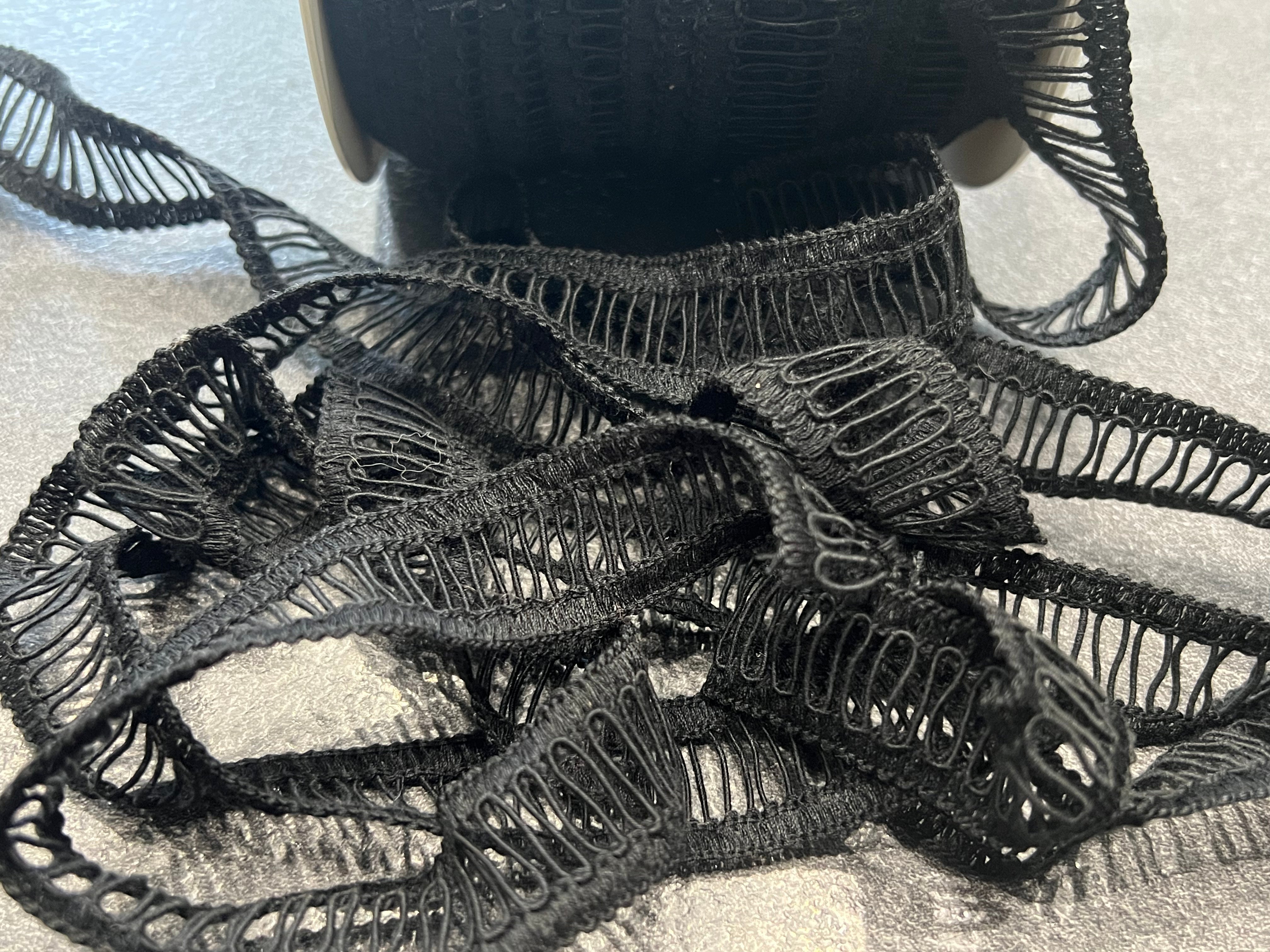 GALON AJOURÉ ÉCHELLE NOIR 25mm - My Little Coupon