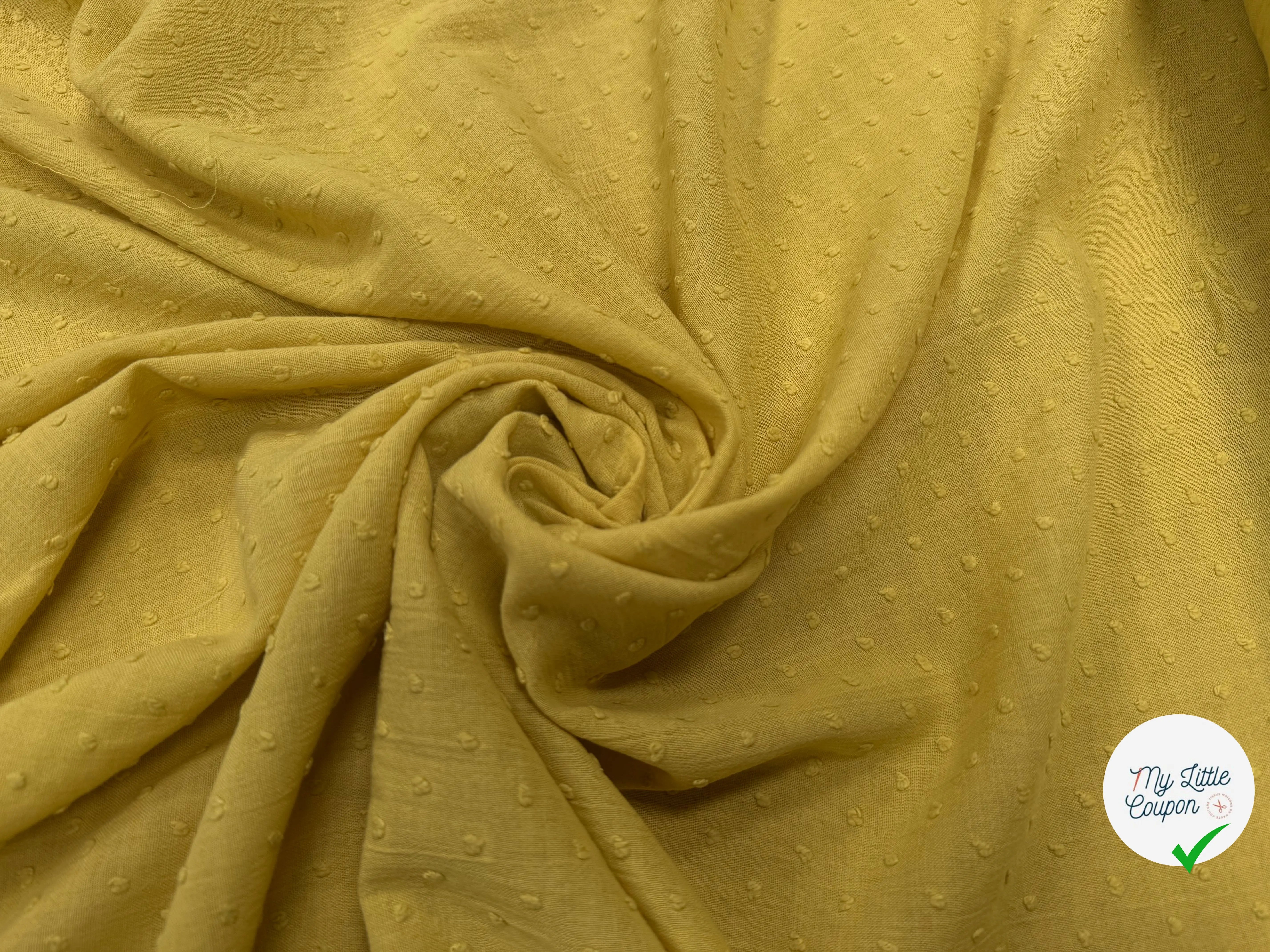GAZE DE COTON JAUNE PLUMETIS - My Little Coupon