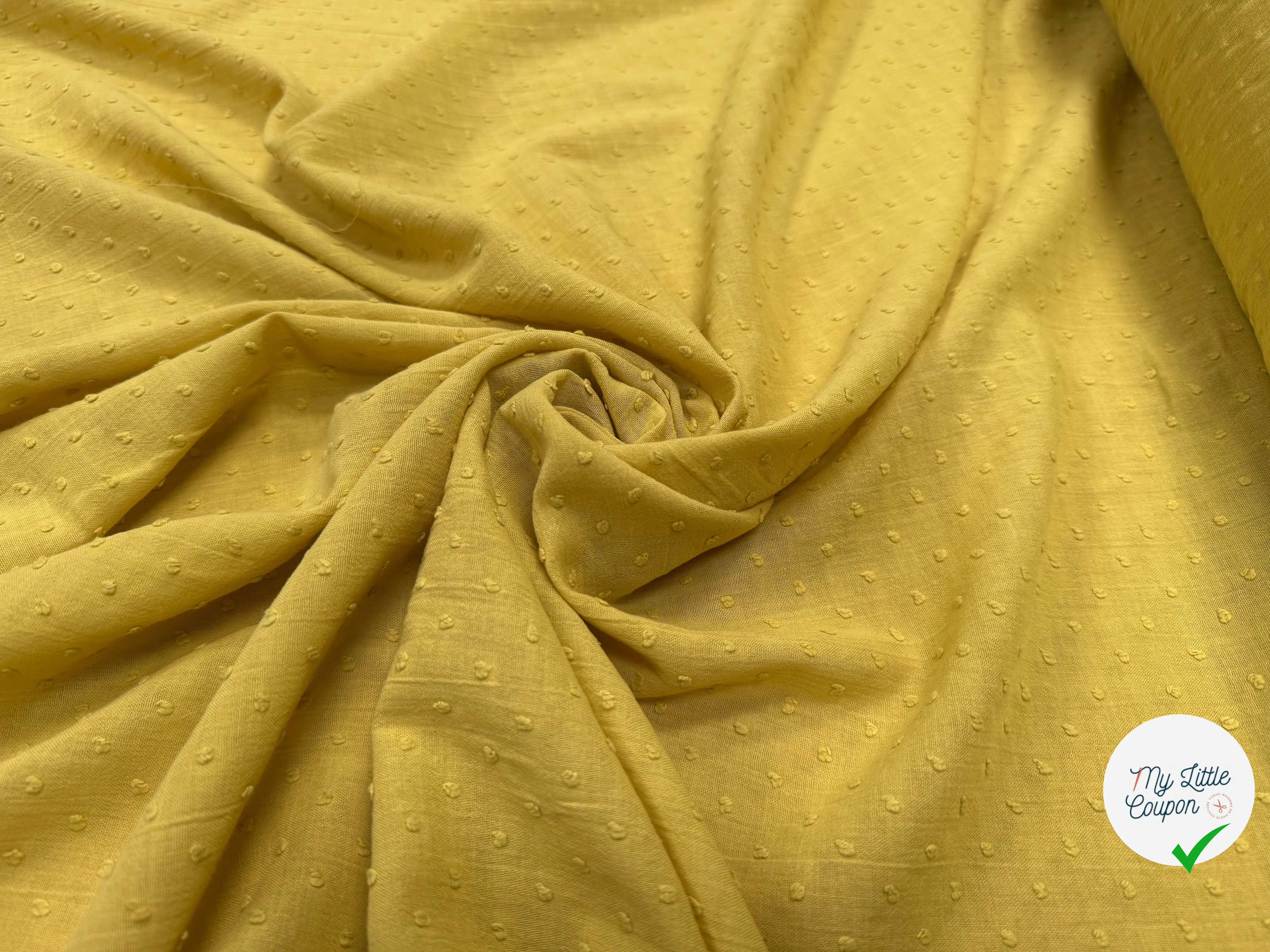 GAZE DE COTON JAUNE PLUMETIS - My Little Coupon