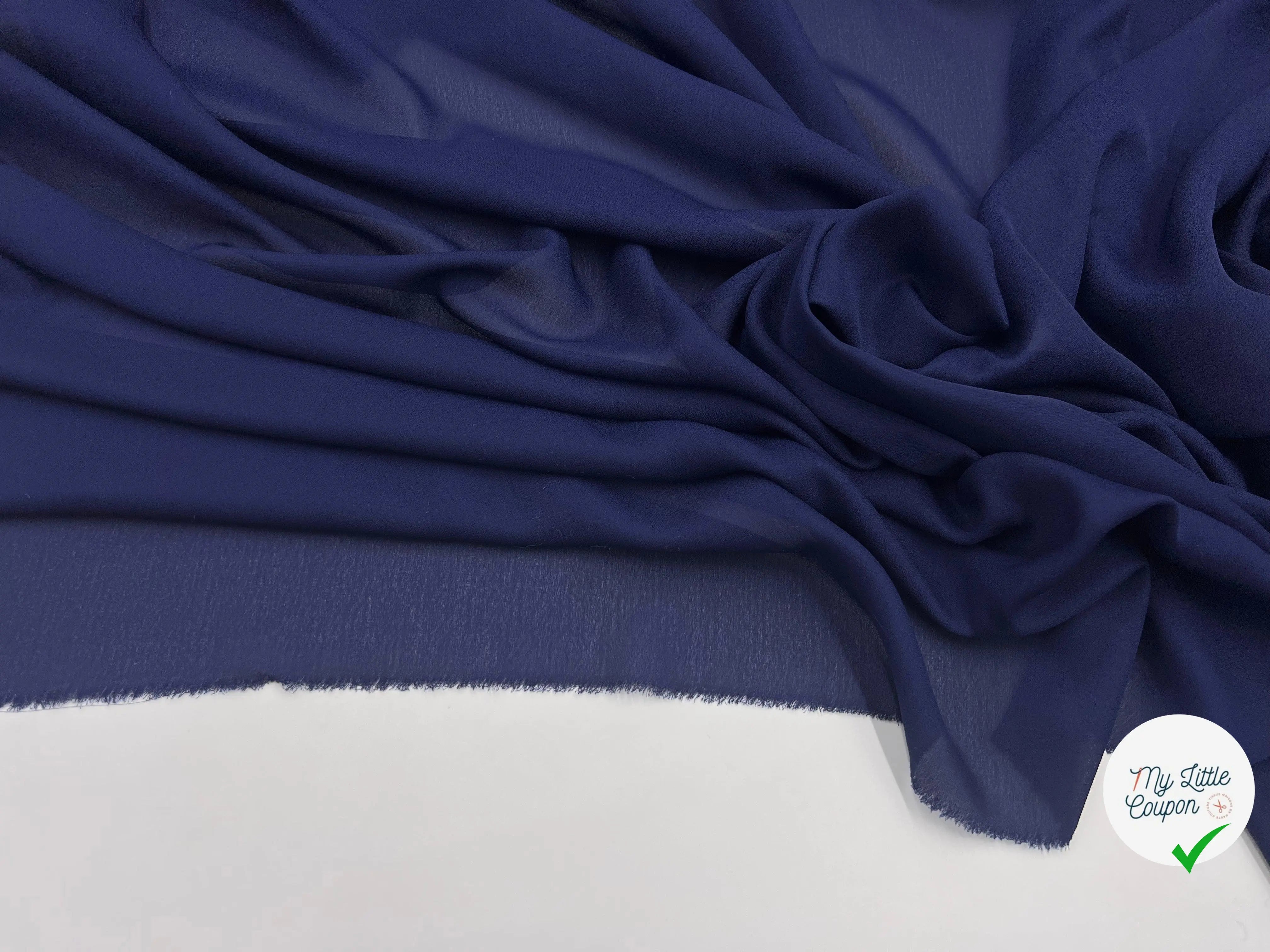 GEORGETTE BLEU MARINE - My Little Coupon - tissu - coudre