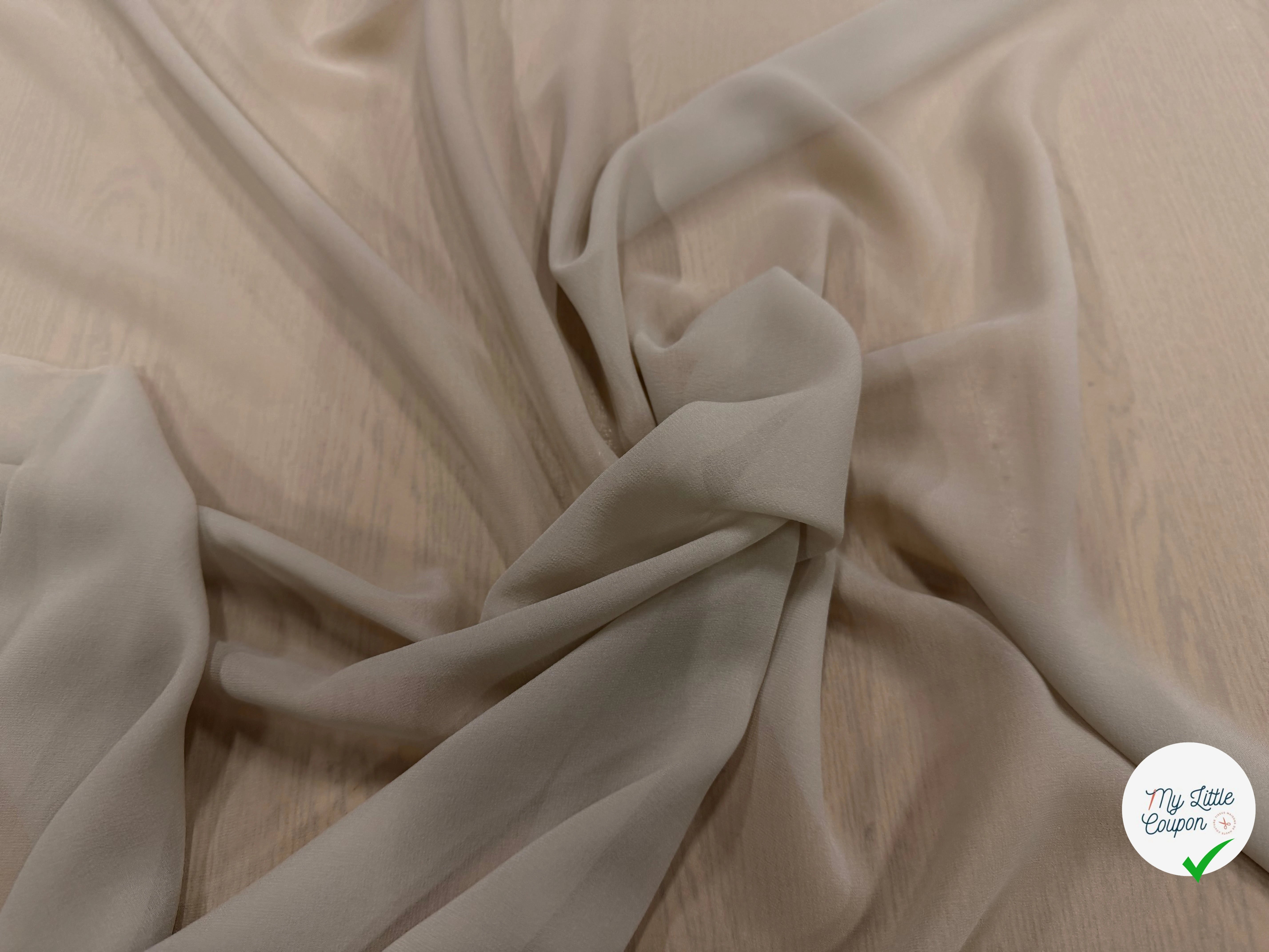 GEORGETTE DE SOIE BEIGE - My Little Coupon