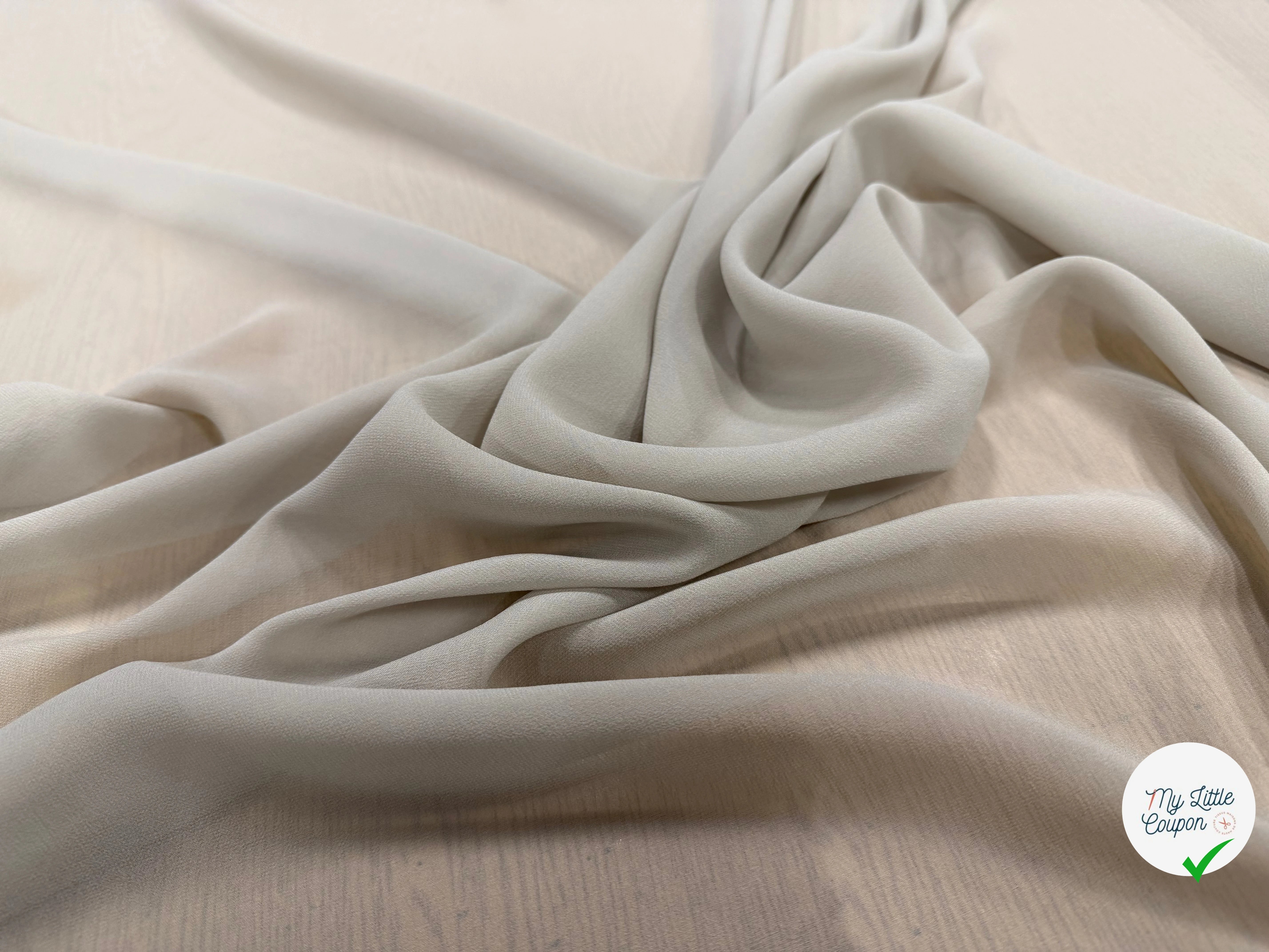 GEORGETTE DE SOIE BEIGE - My Little Coupon