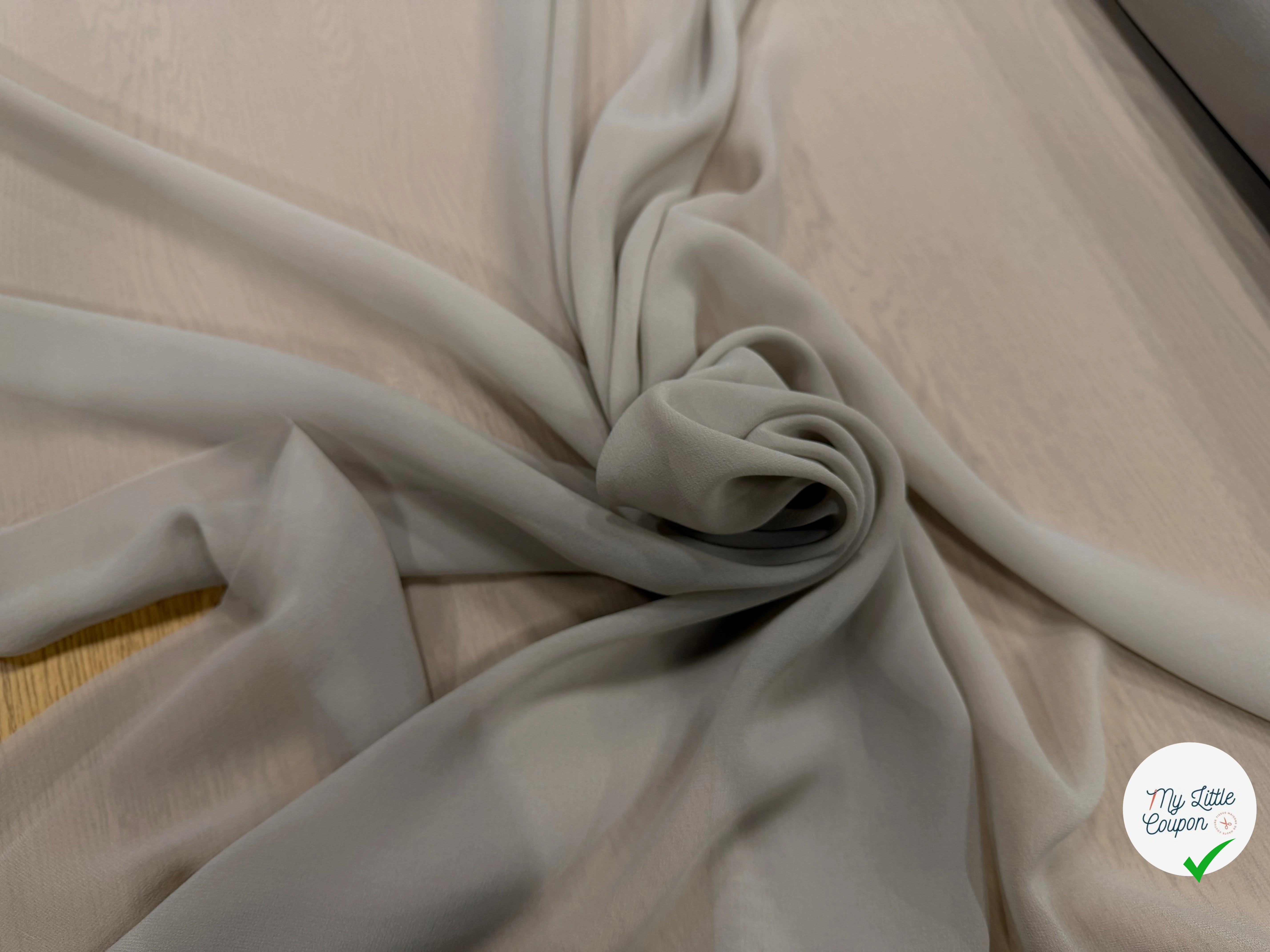 GEORGETTE DE SOIE BEIGE - My Little Coupon