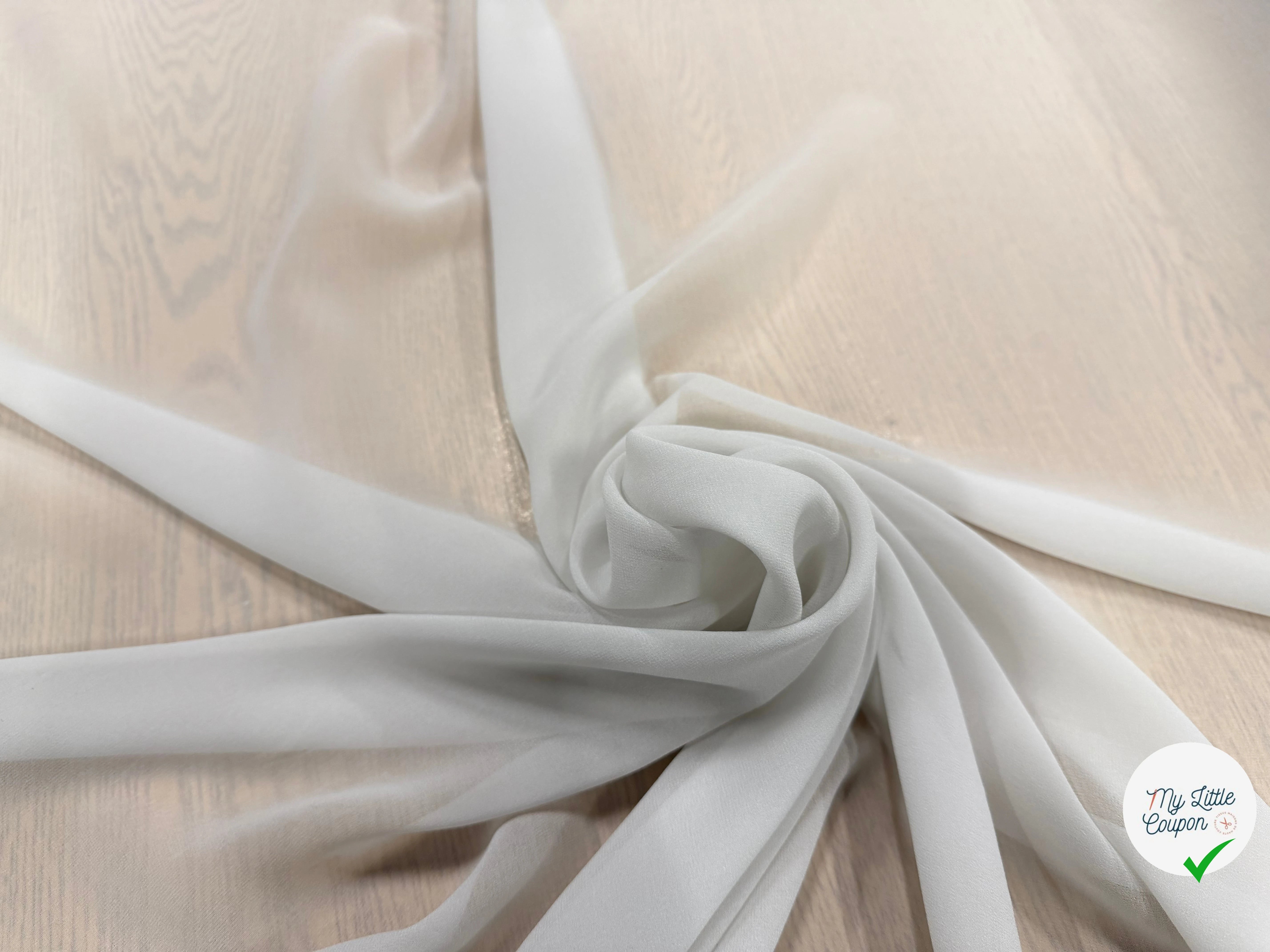 GEORGETTE DE SOIE CRAIE - My Little Coupon