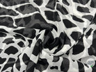GEORGETTE SOIE IMPRIMÉ GIRAFE FOND BLANC - coupon de tissu de 3 mètres - My Little Coupon - tissu - coudre