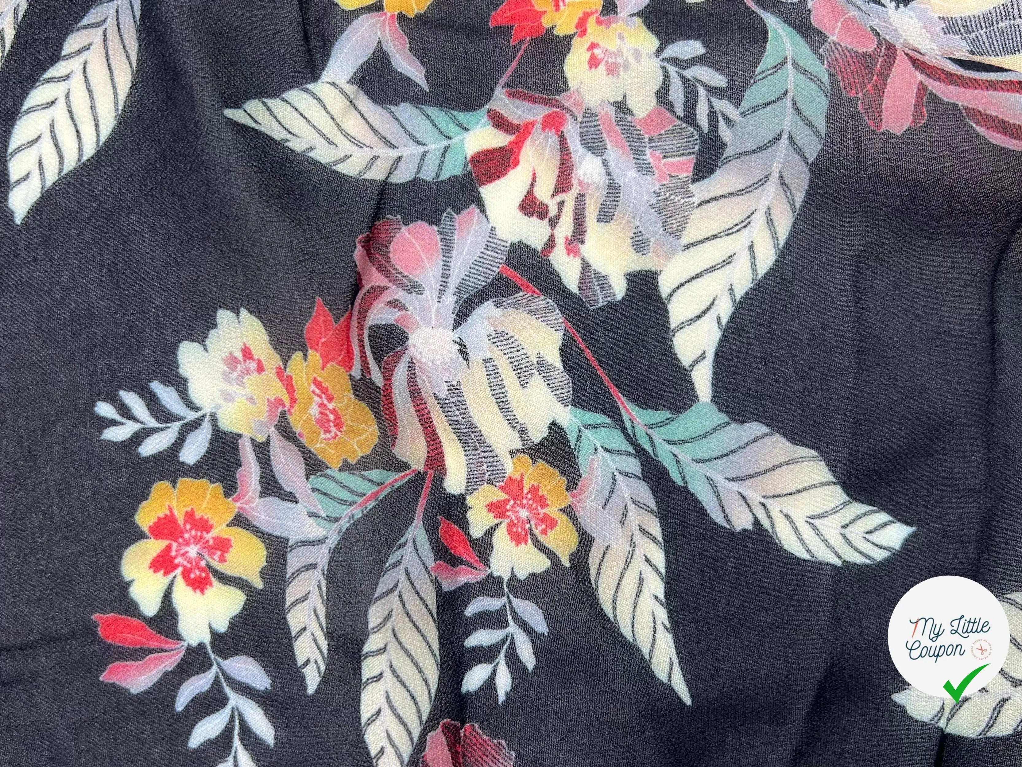 GEORGETTE VISCOSE IMPRIMÉ BLACK GARDEN - My Little Coupon - tissu - coudre