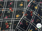 GEORGETTE VISCOSE IMPRIMÉE QUADRILLÉ DE FLEUR - My Little Coupon - tissu - coudre