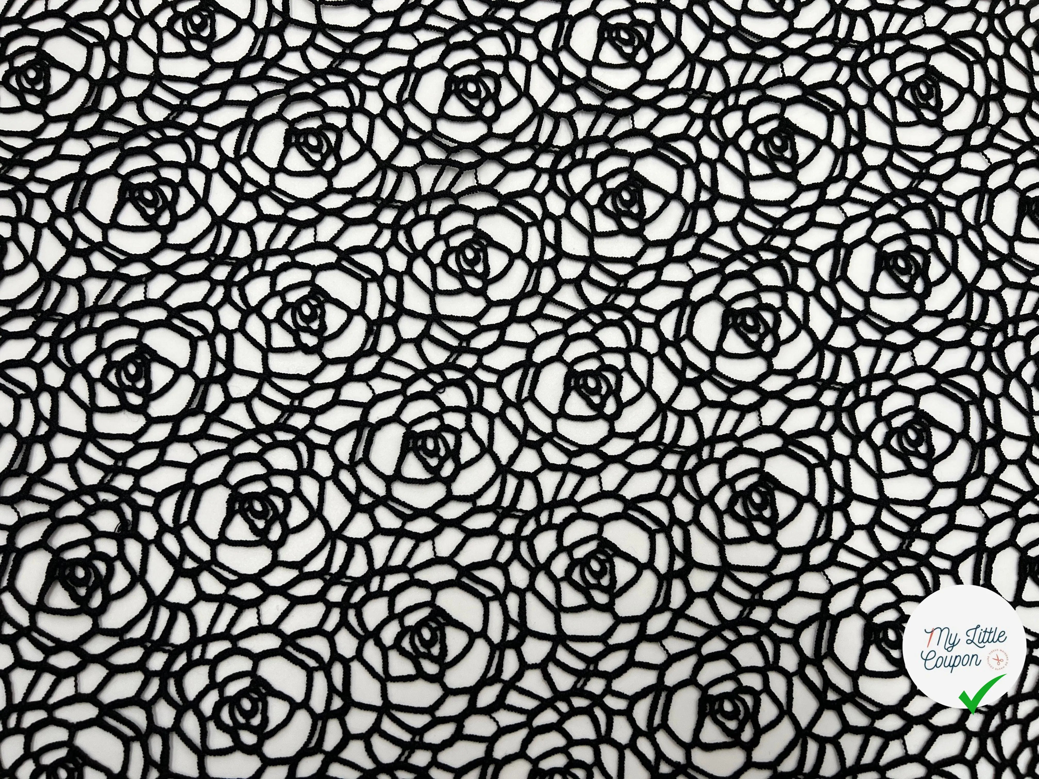 GUIPURE FLORALE NOIRE - My Little Coupon - tissu - coudre