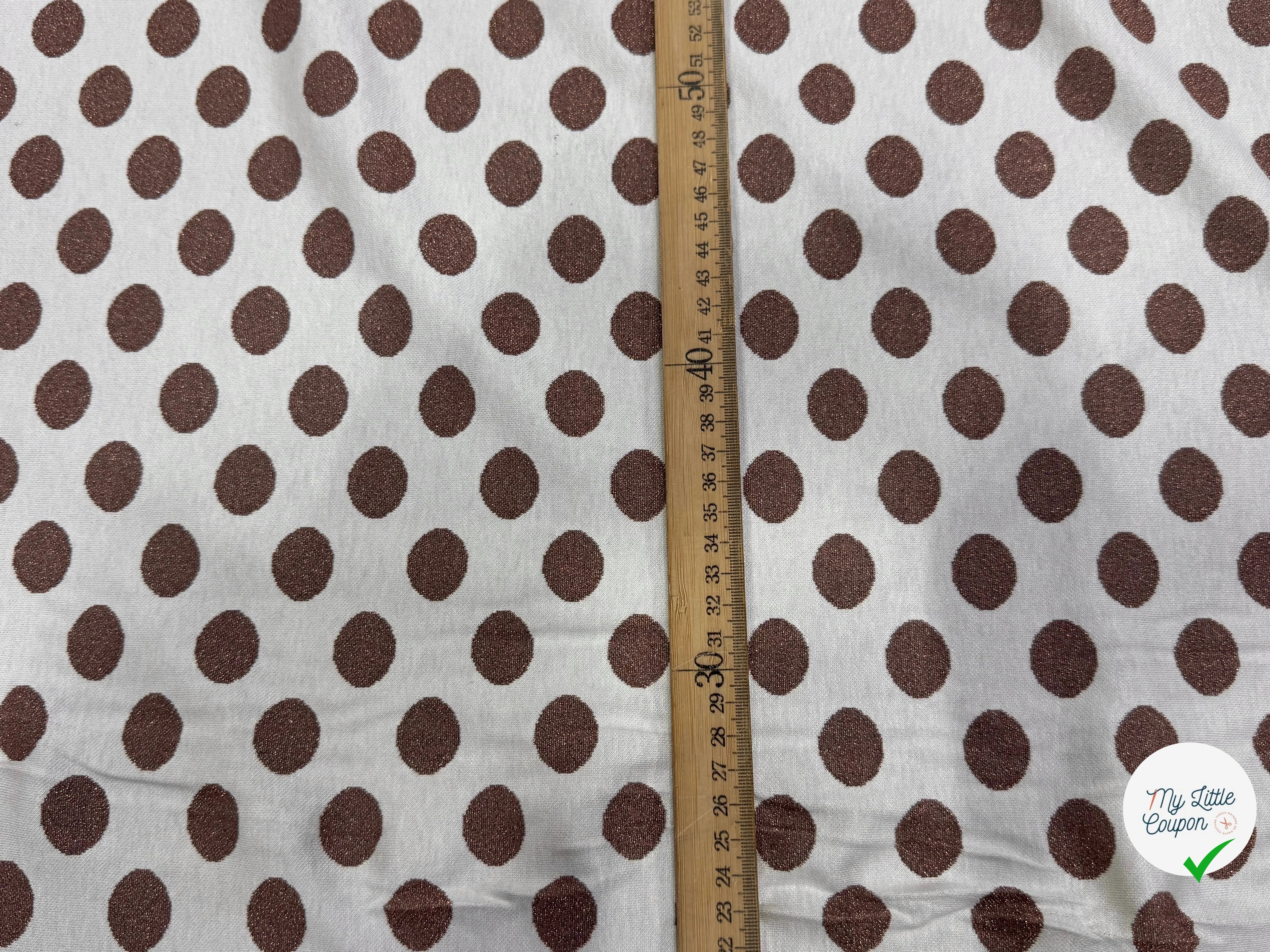 JACQUARD À GROS POIS ET FIL LUREX VIEUX ROSE - My Little Coupon