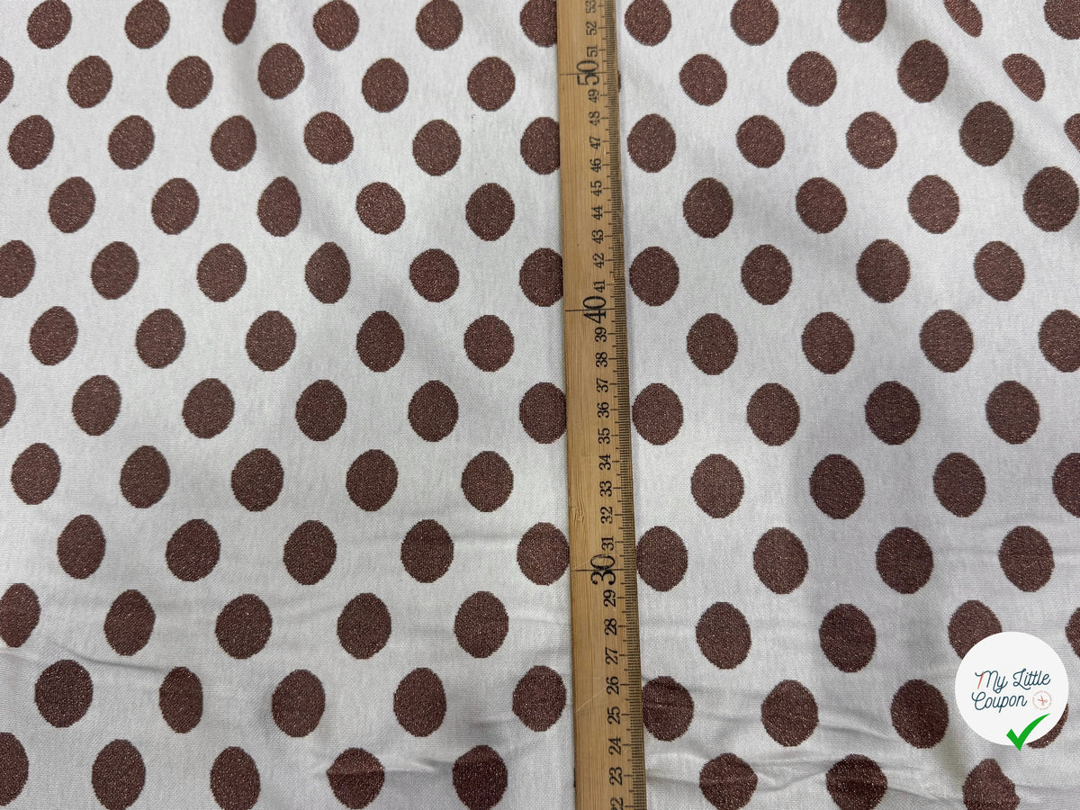 JACQUARD À GROS POIS ET FIL LUREX VIEUX ROSE - My Little Coupon