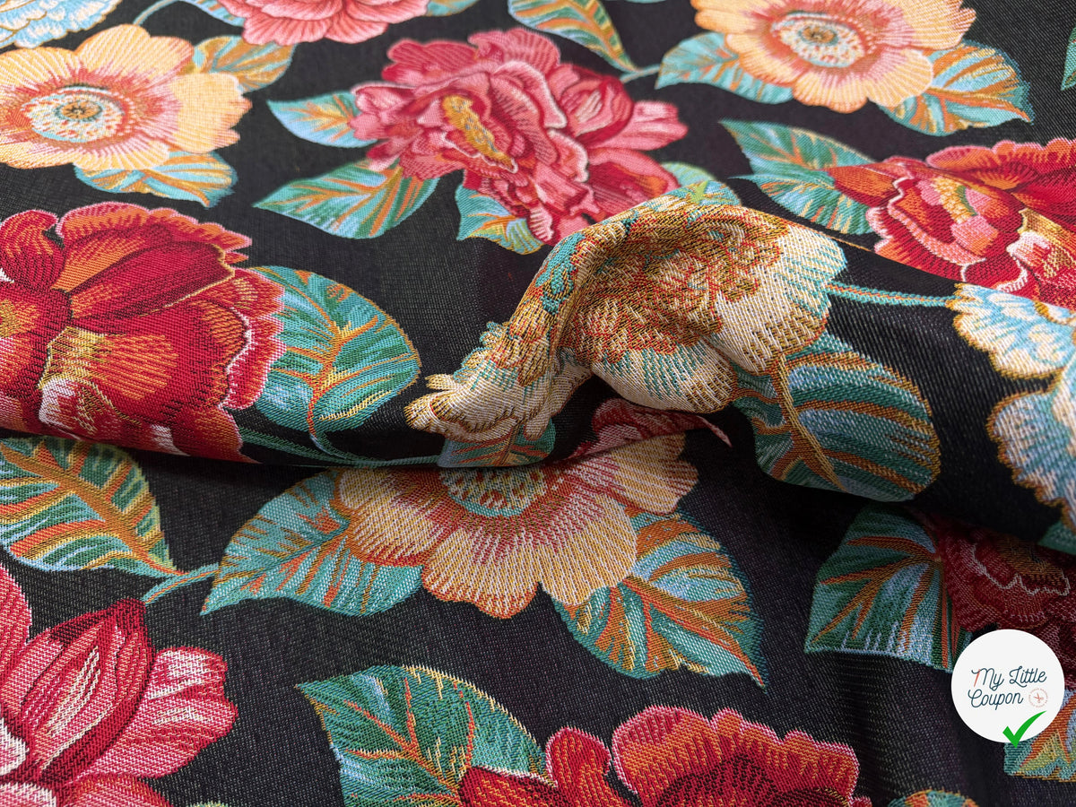 JACQUARD ASHLEY ALLOVER NOIR 160 CM - My Little Coupon